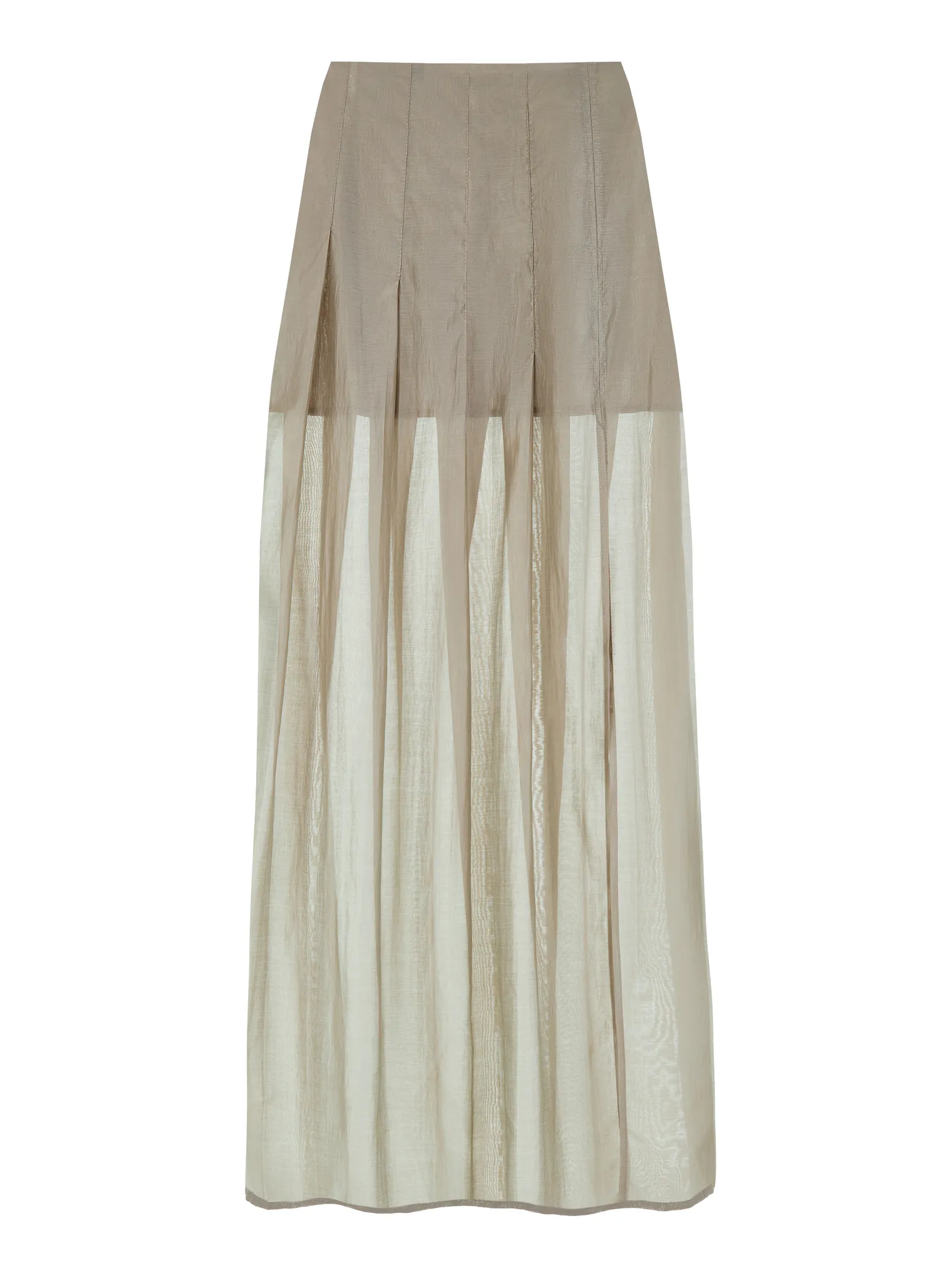 Юбка из прозрачной ткани бежевого цвета фото 8