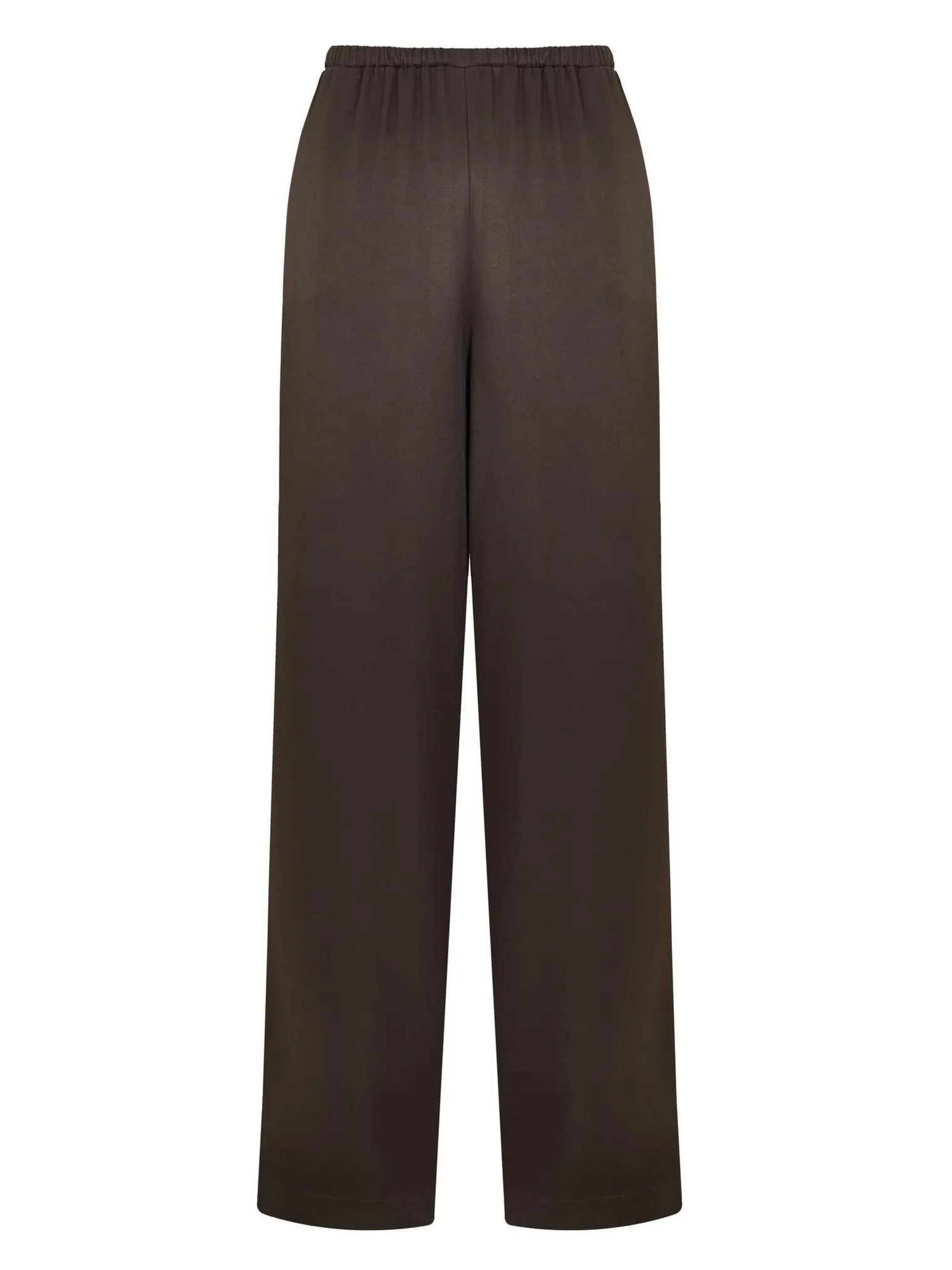 Брюки свободного кроя на резинке шоколадного цвета фото 7