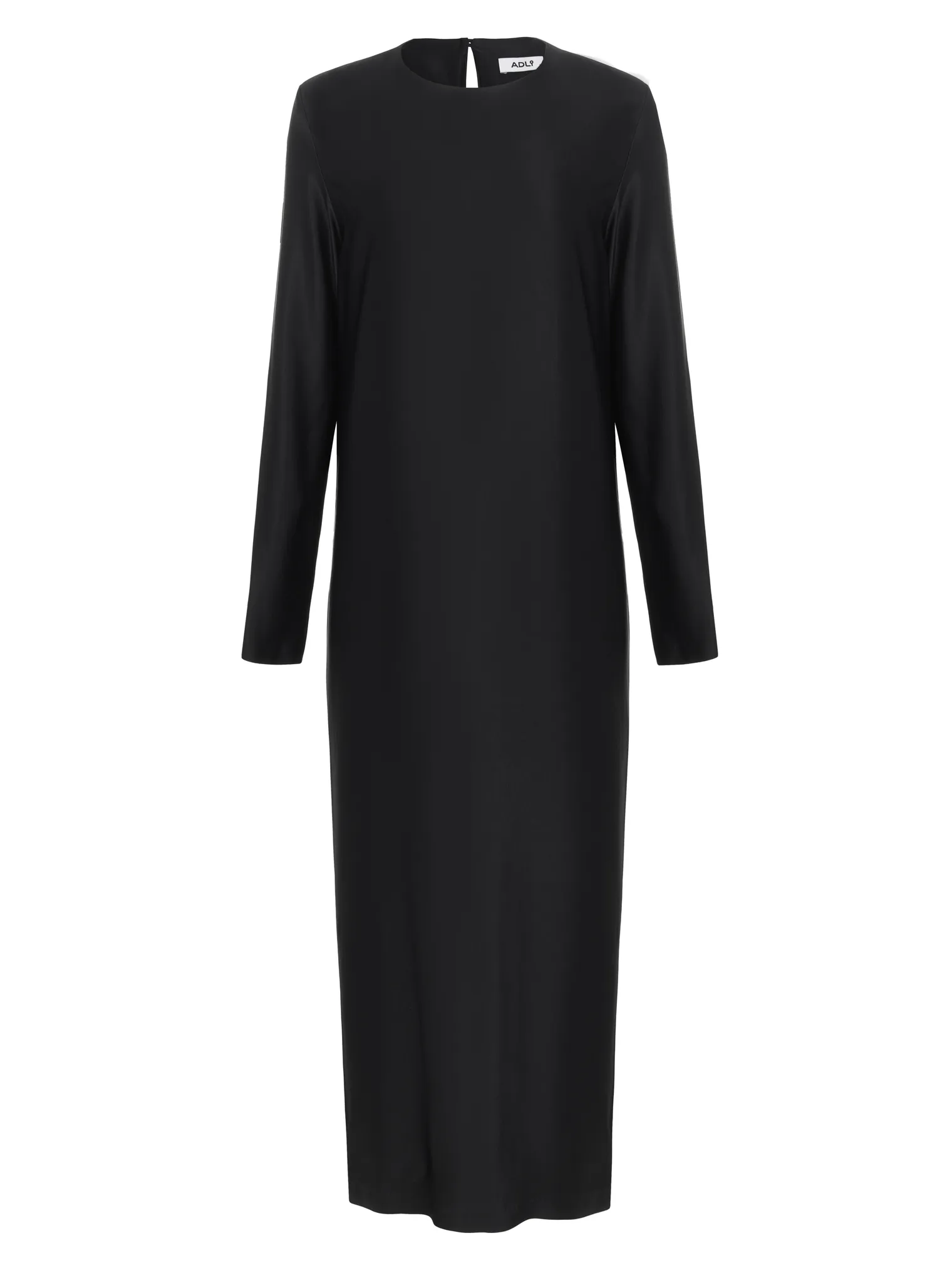 Платье прямого кроя из струящейся ткани чёрного цвета фото 8