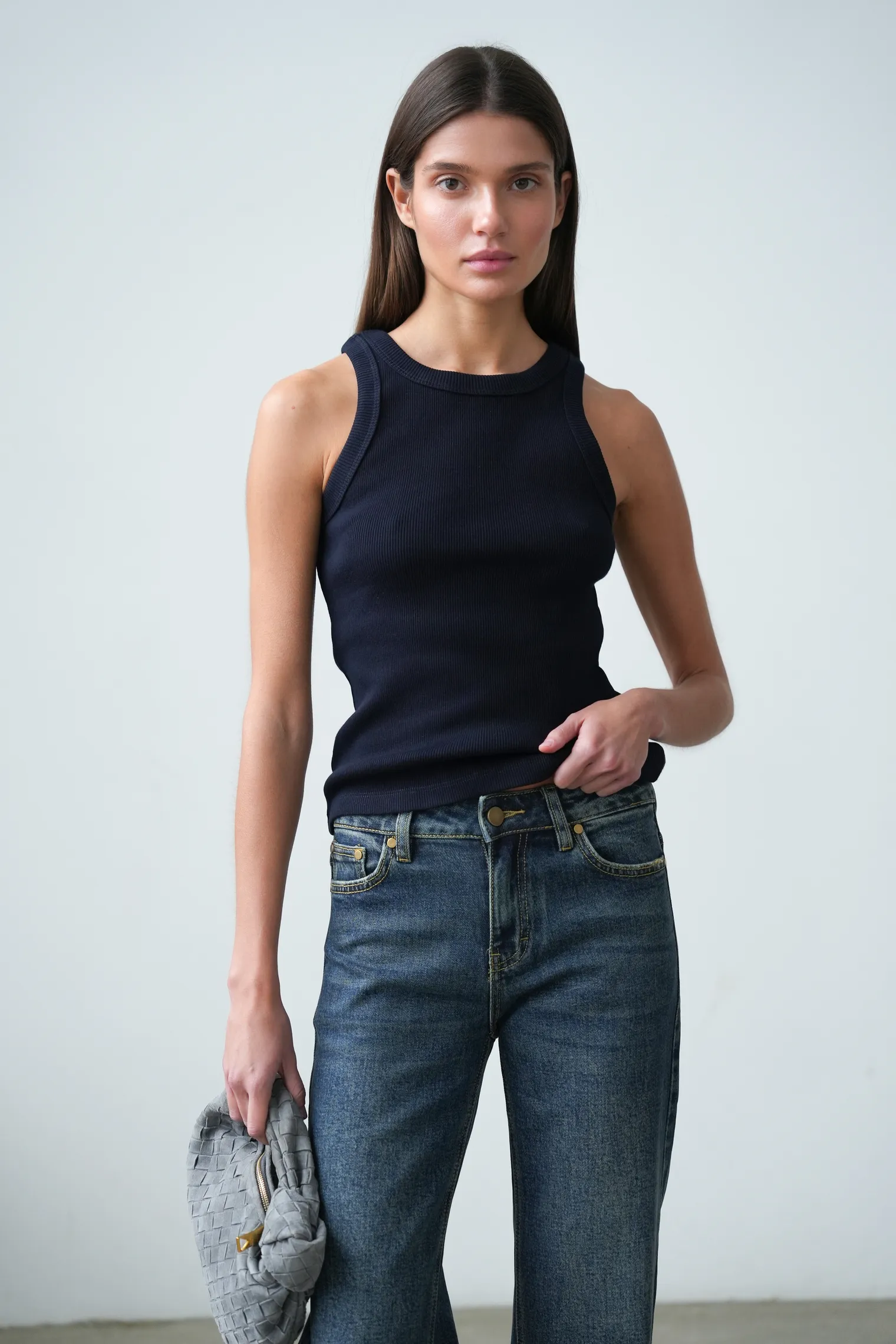 Джинсы клёш синего цвета фото 5