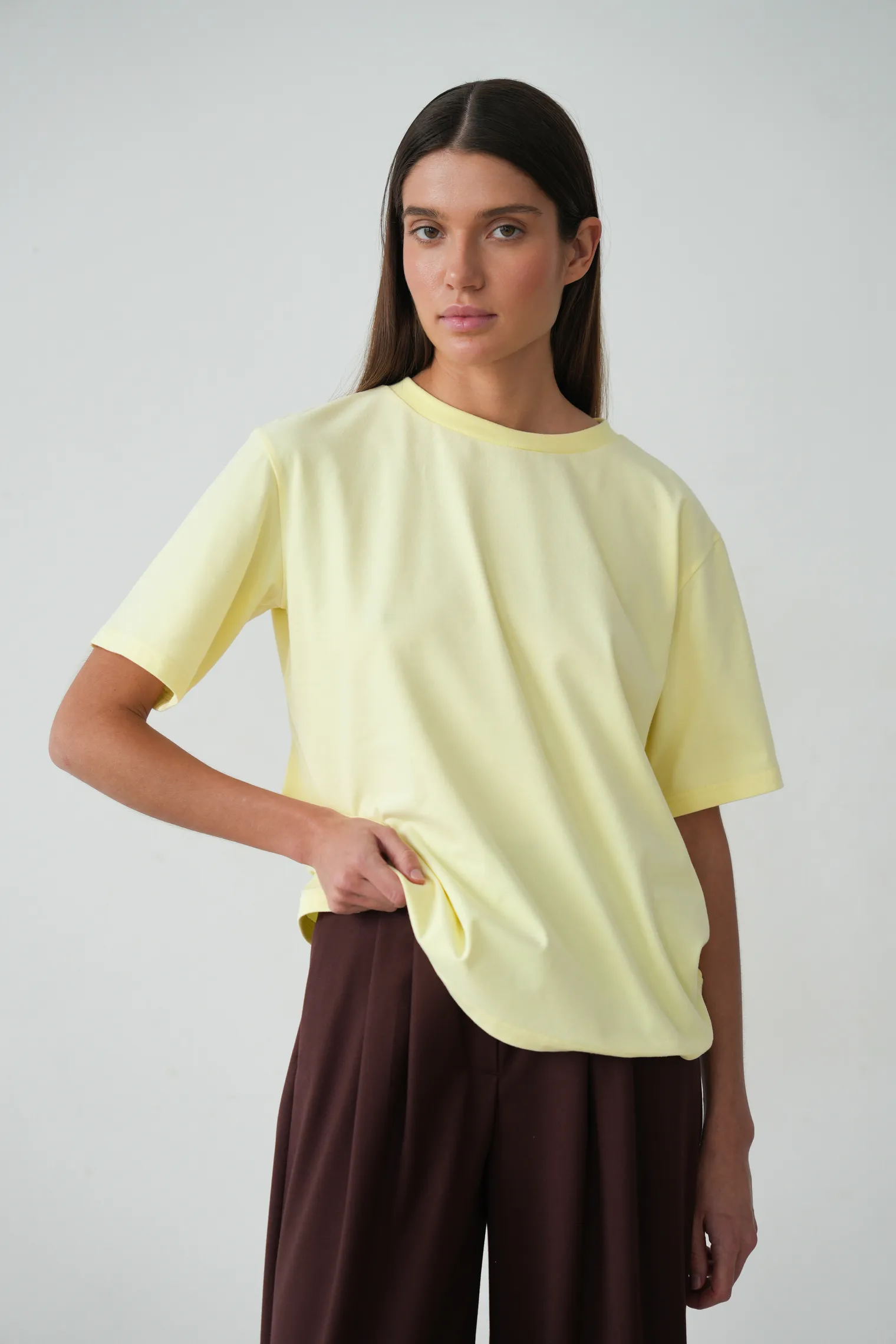 Футболка свободного кроя цвета лимонный сорбет фото 5