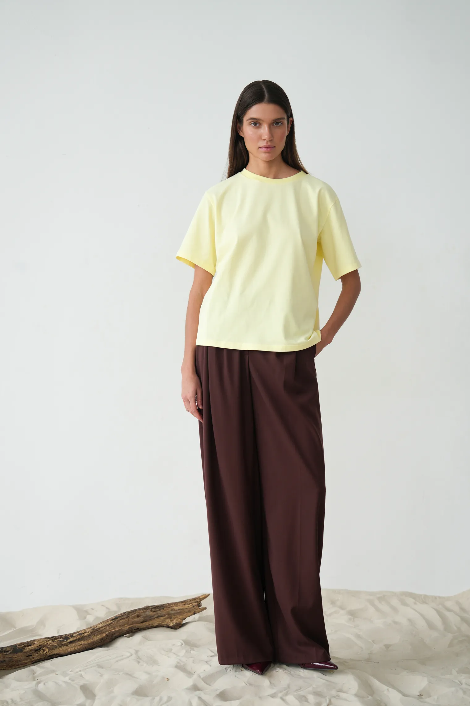 Футболка свободного кроя цвета лимонный сорбет фото 3