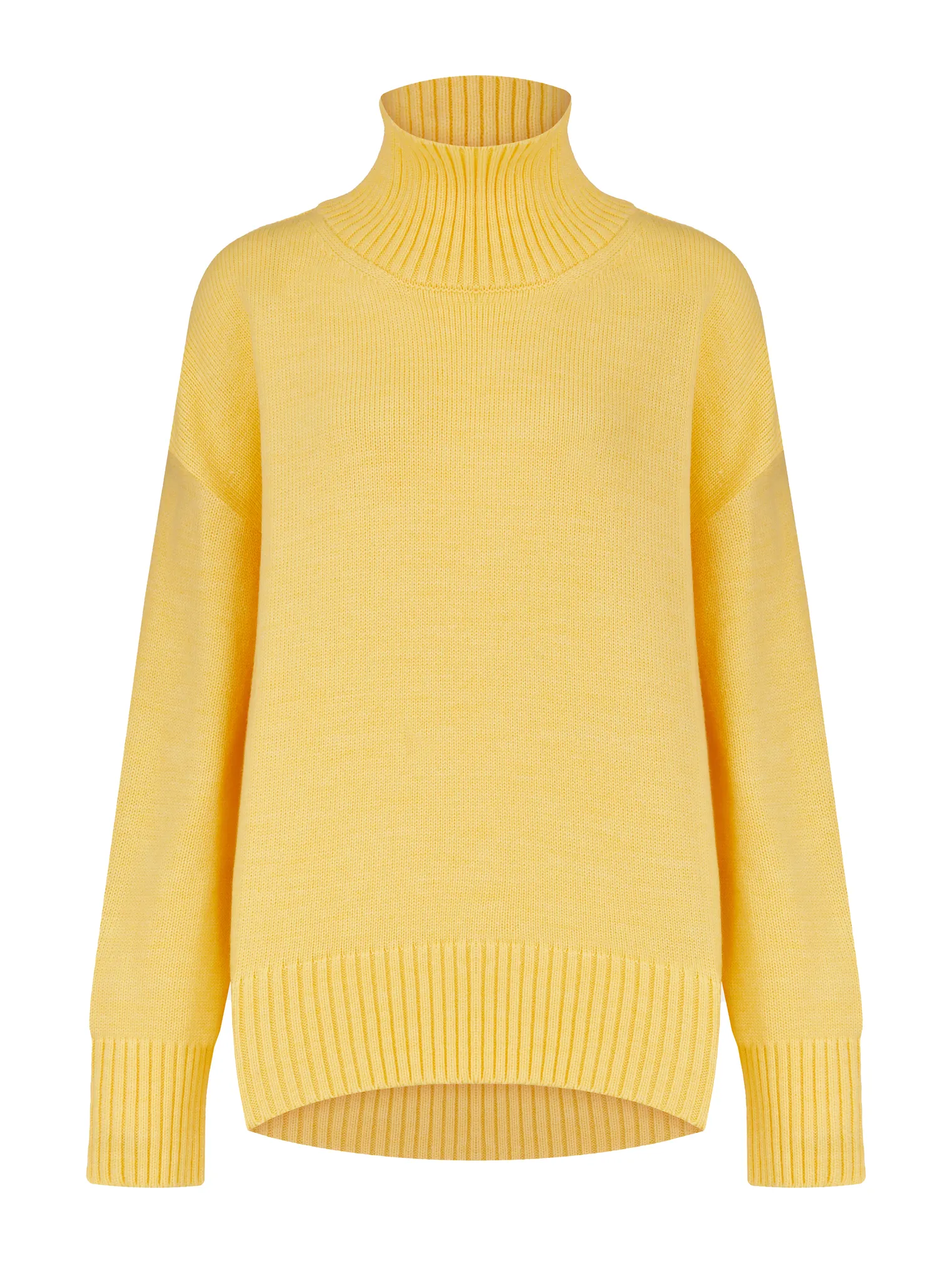 Джемпер мелкой вязки с высоким воротником сливочного цвета фото 11