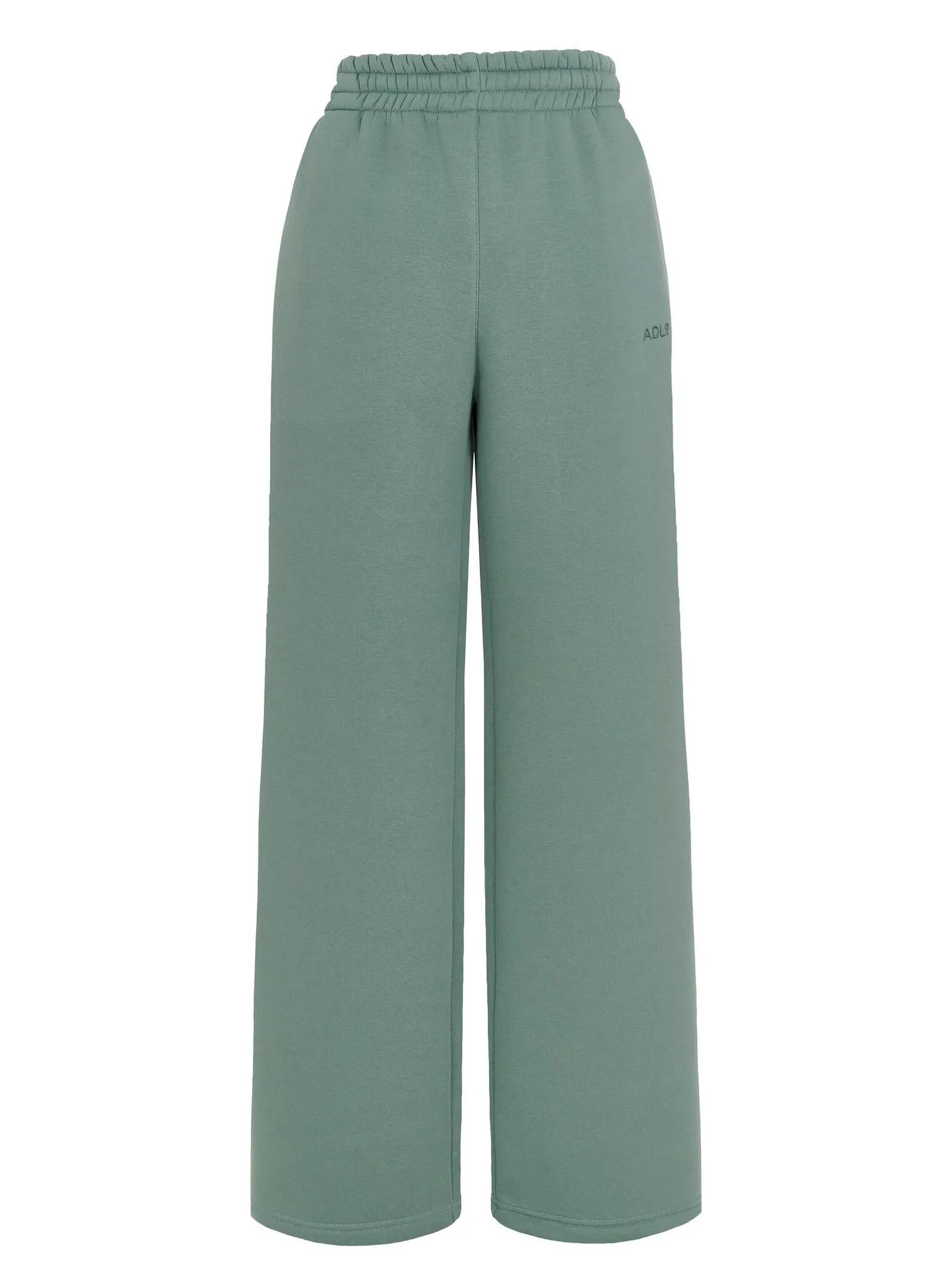 Брюки прямого кроя на кулисе цвета полынь фото 1