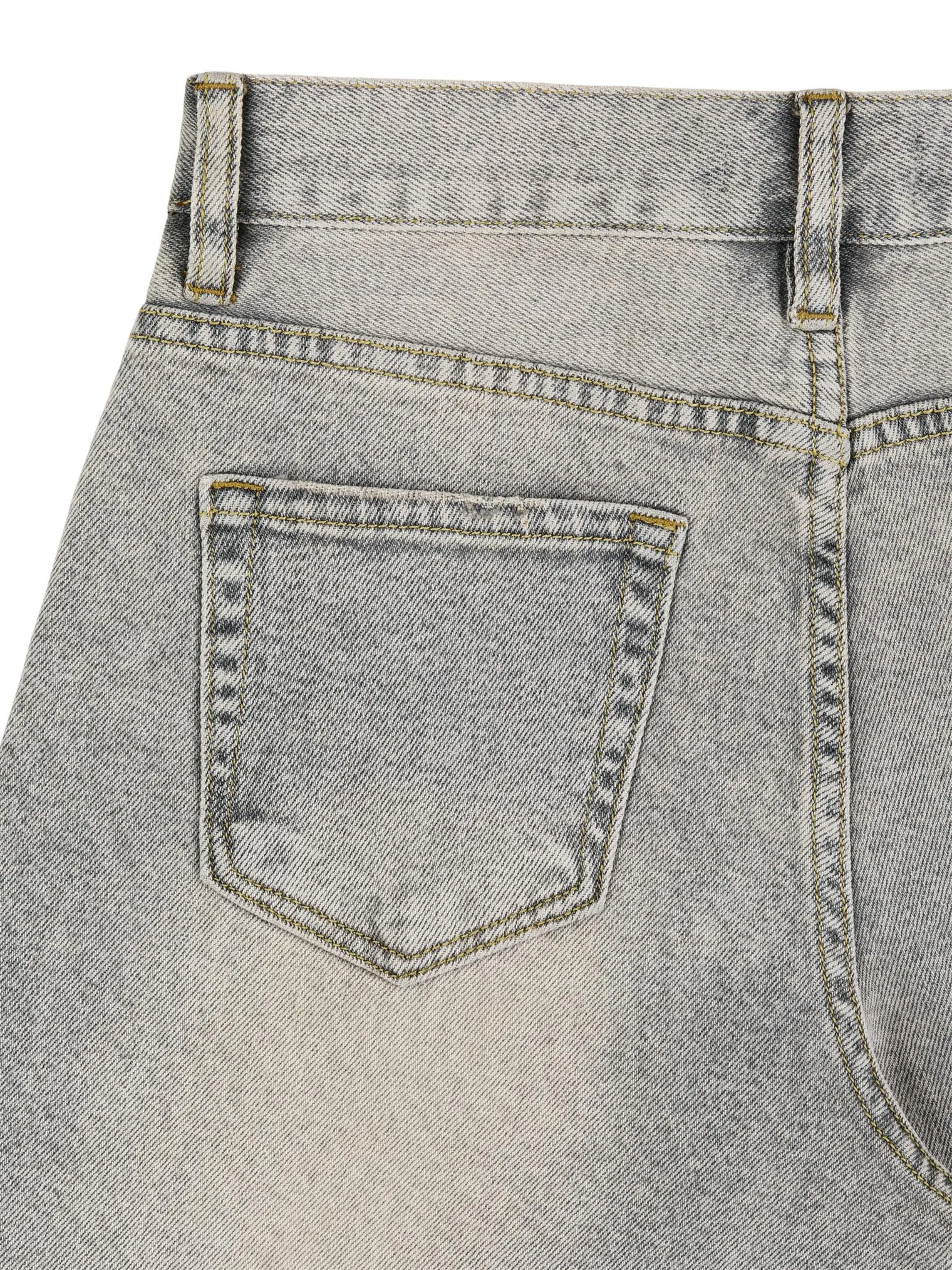 Джинсы прямого кроя в винтажном стиле серого цвета фото 8