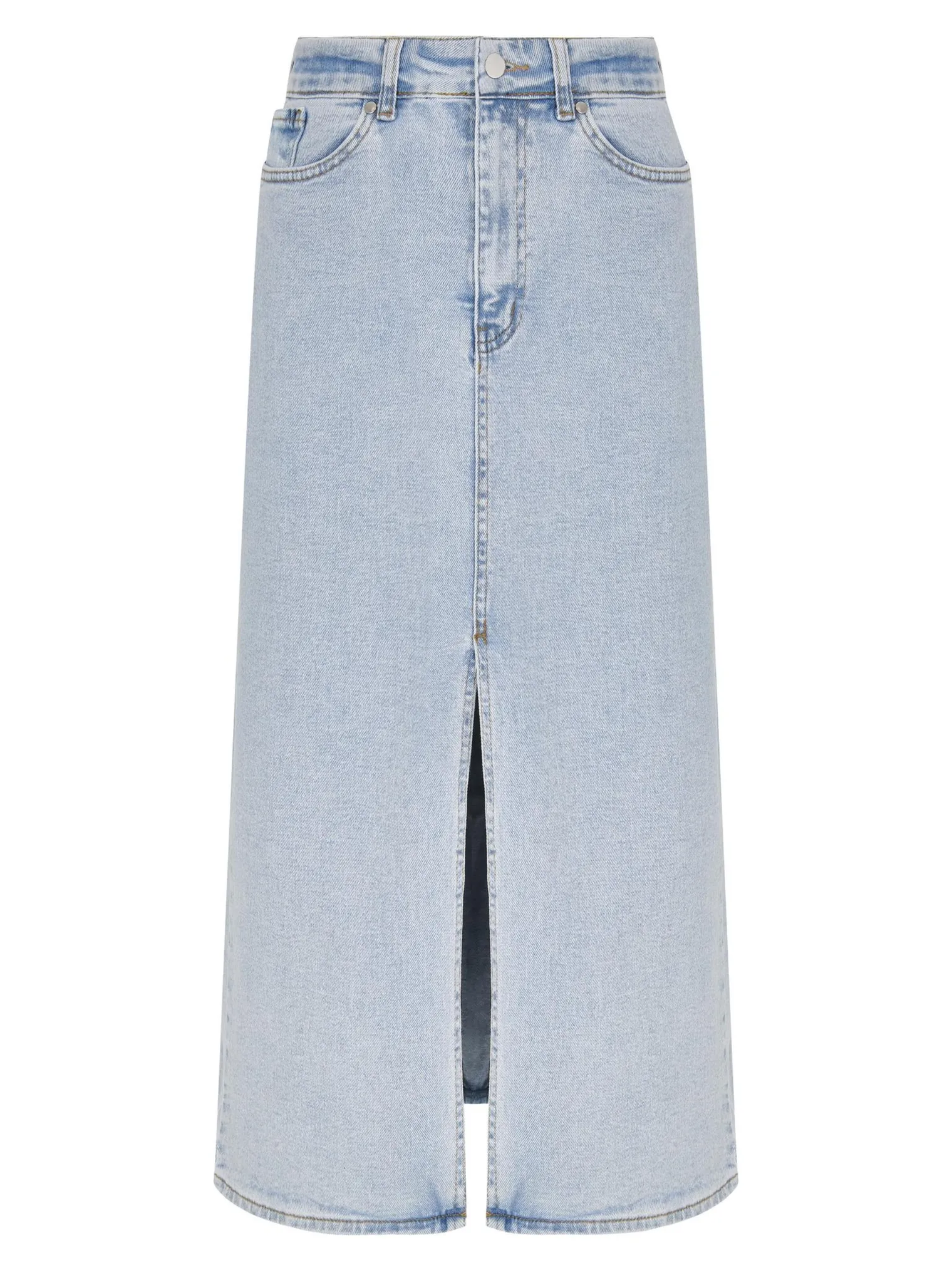 Юбка миди джинсовая в цвете голубая варка фото 1