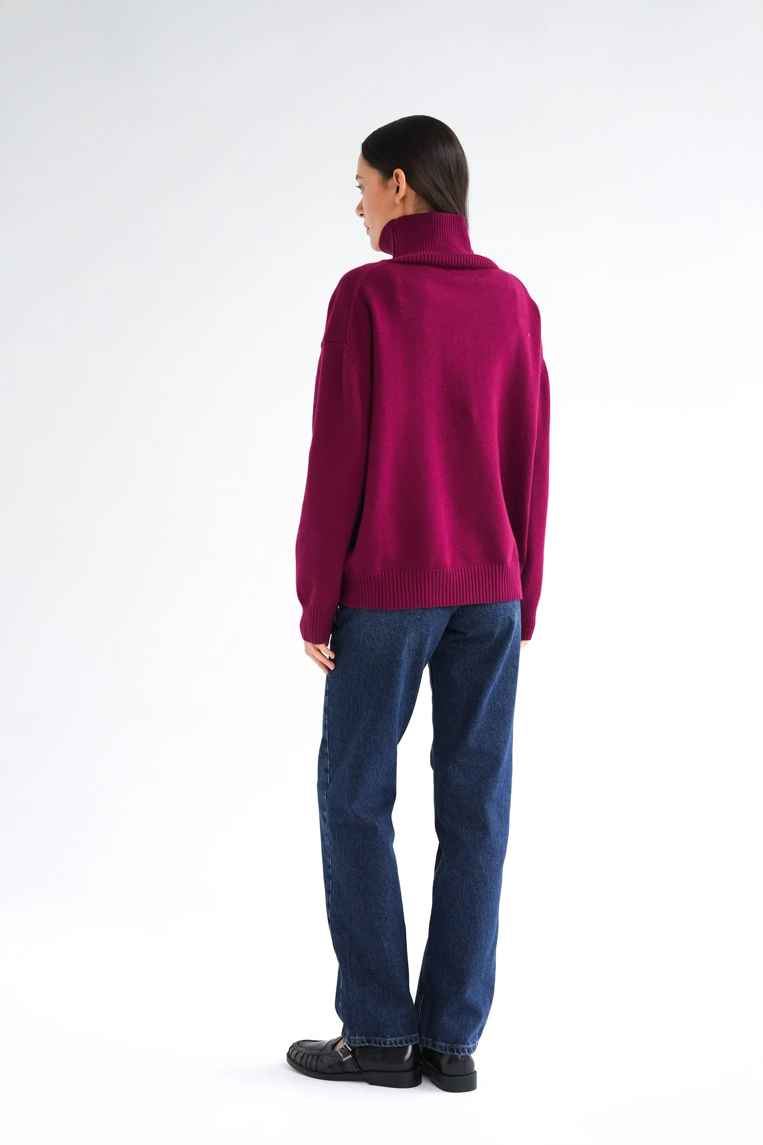 Джинсы прямого кроя с завышенной талией цвета синяя варка фото 5