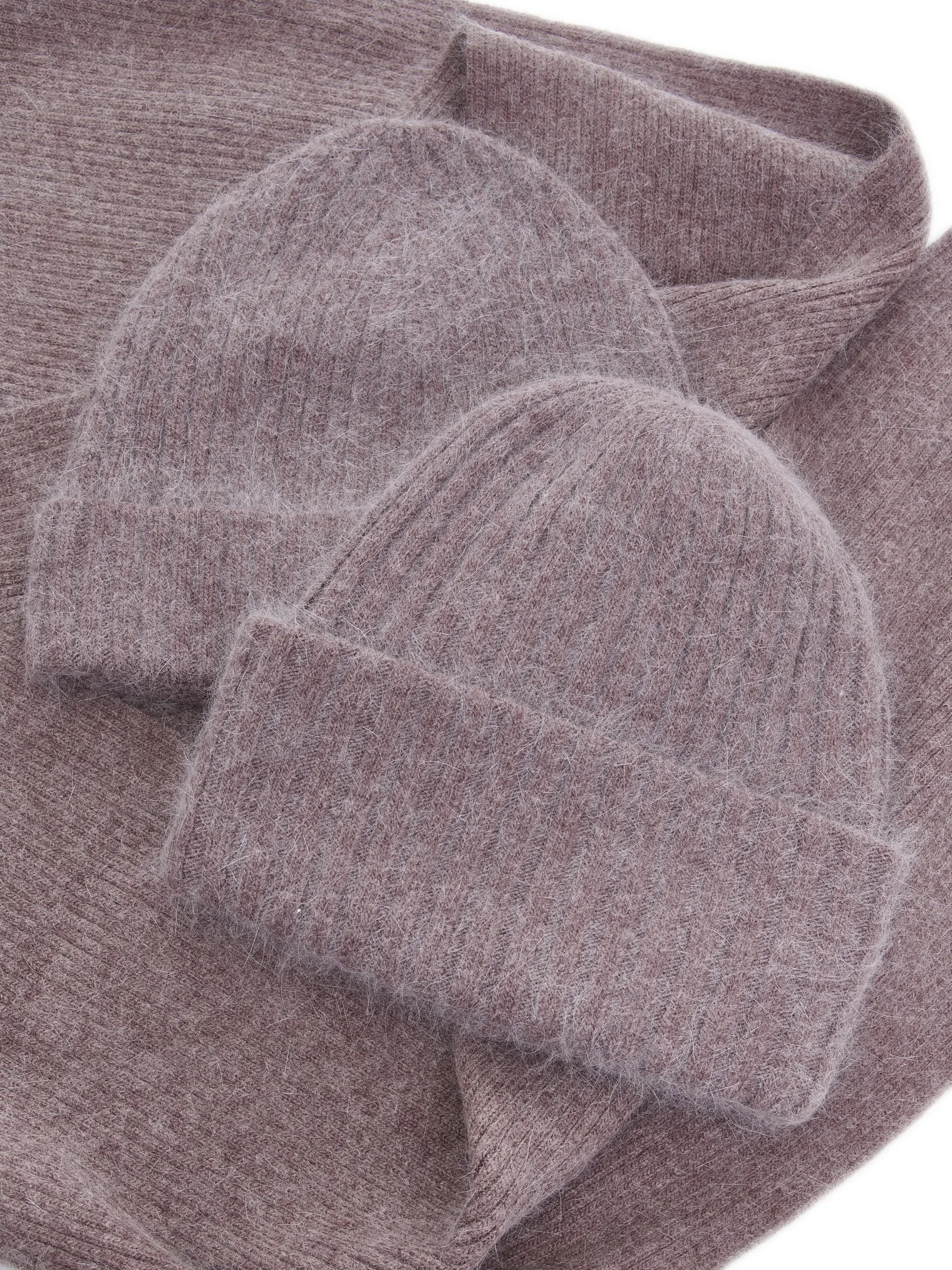 Шапка из ангоры двуслойная кофейного цвета фото 3