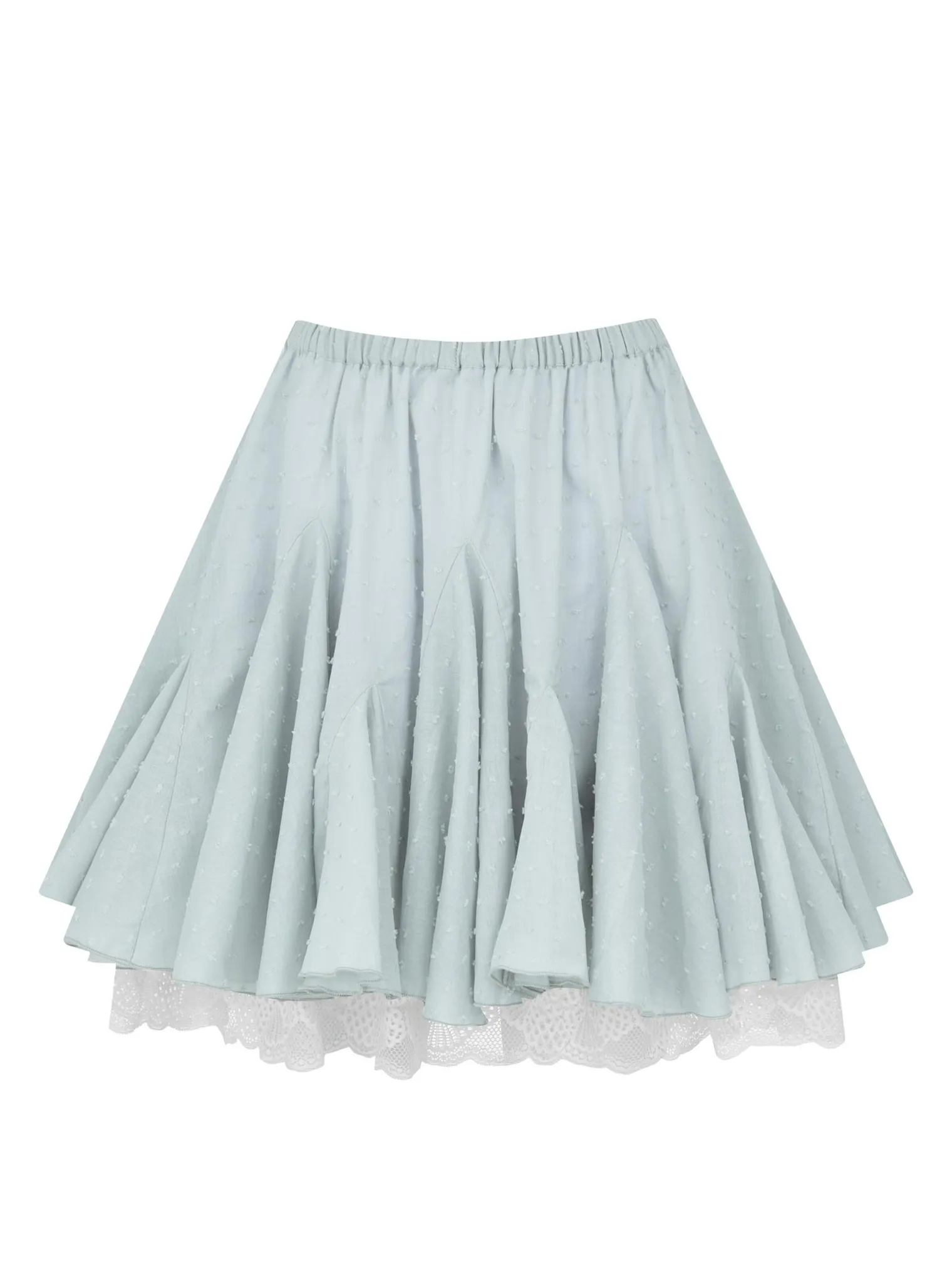 Юбка мини с клиньями оливкового цвета фото 1