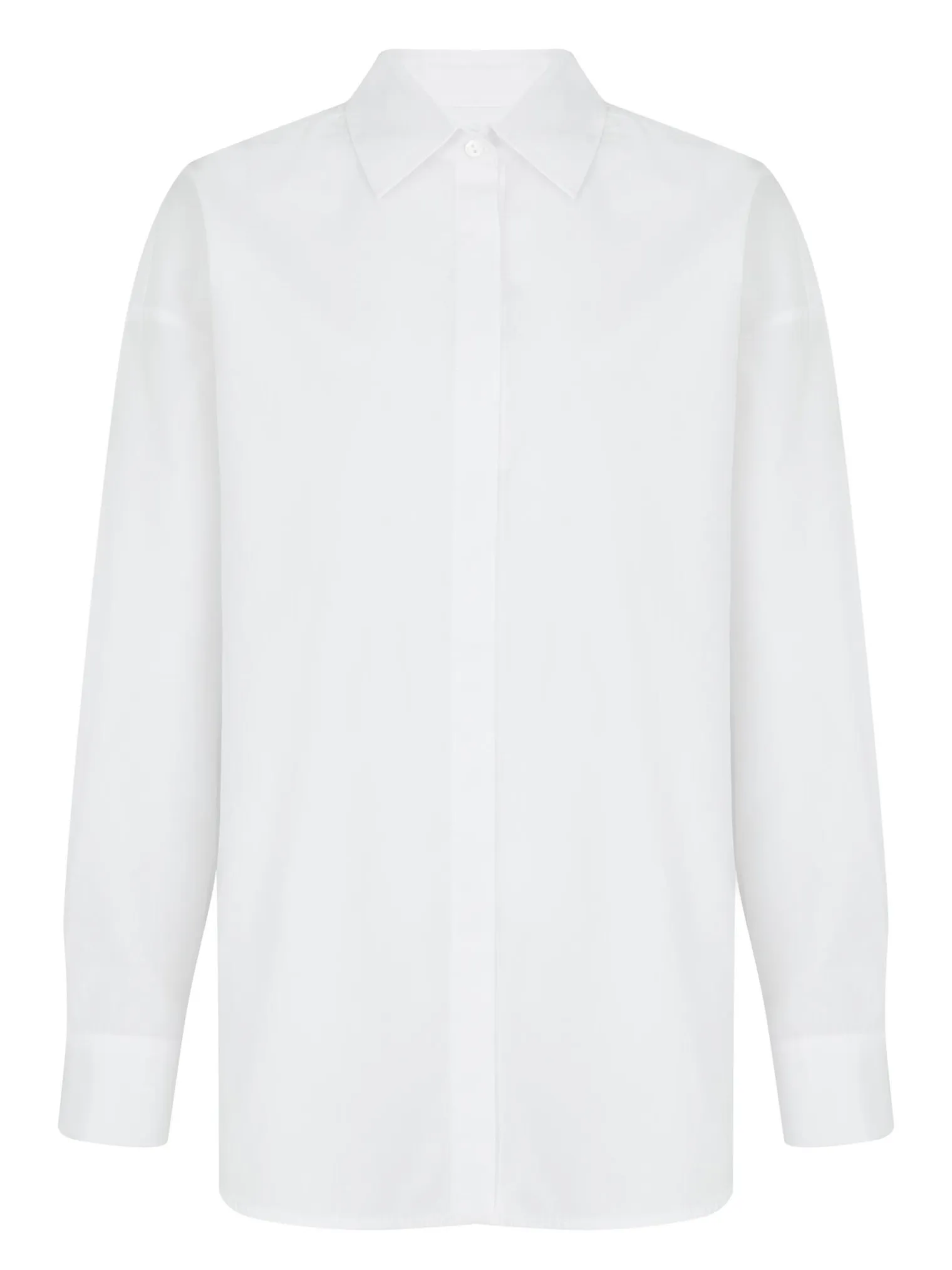 Рубашка свободного кроя белого цвета фото 8