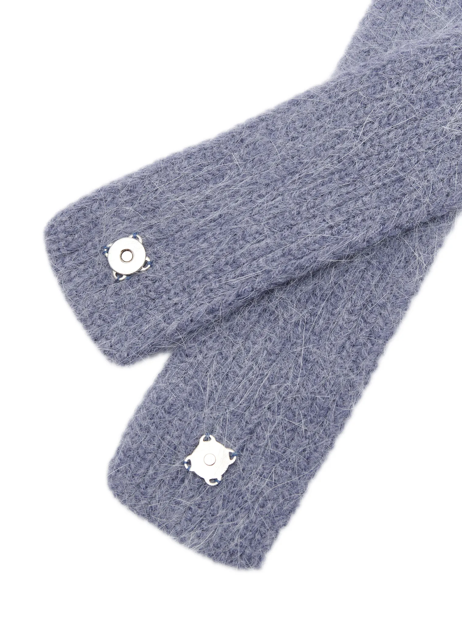 Капор крупной вязки цвета деним фото 2