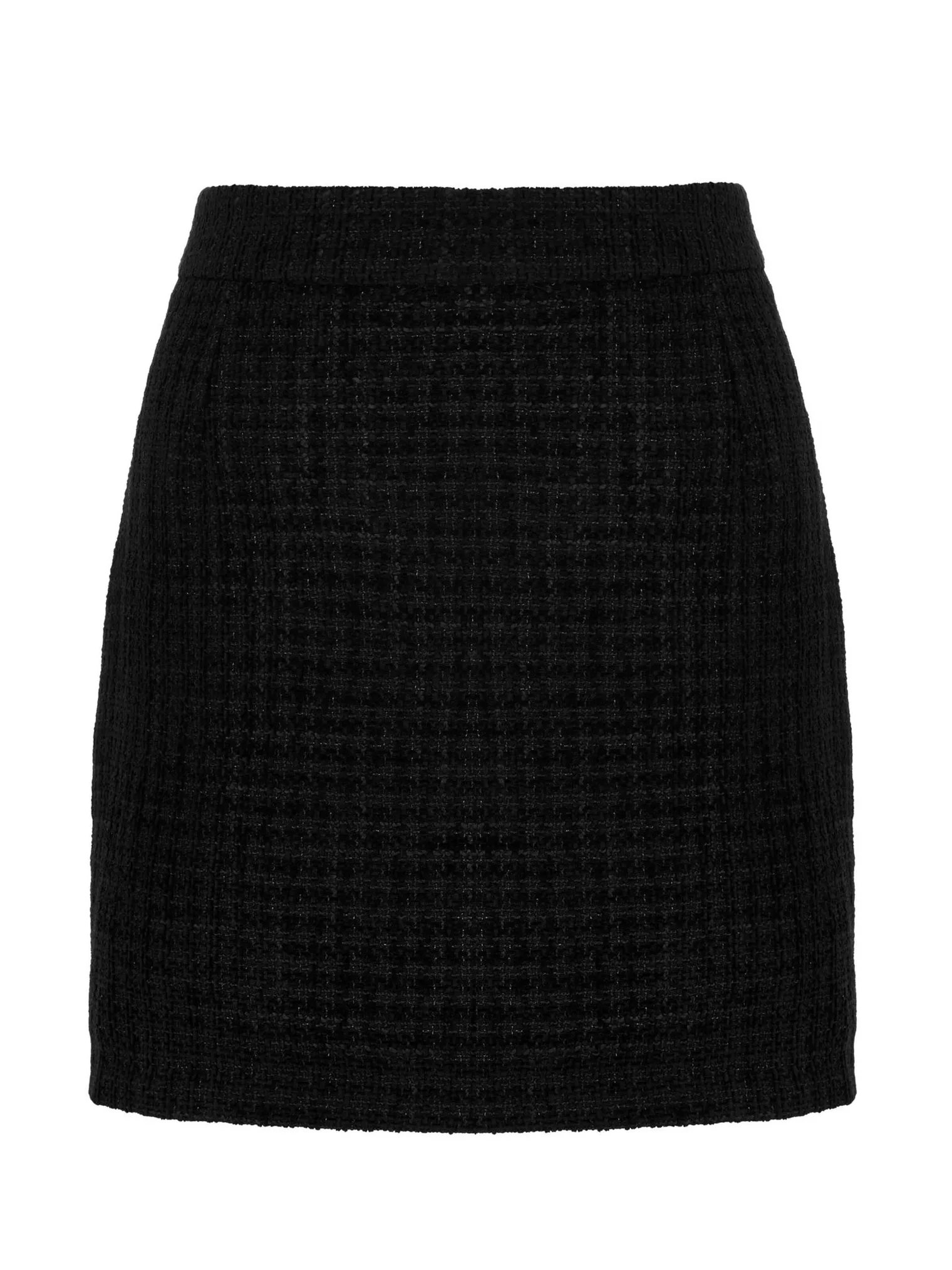 Юбка мини из твидовой ткани чёрного цвета фото 8