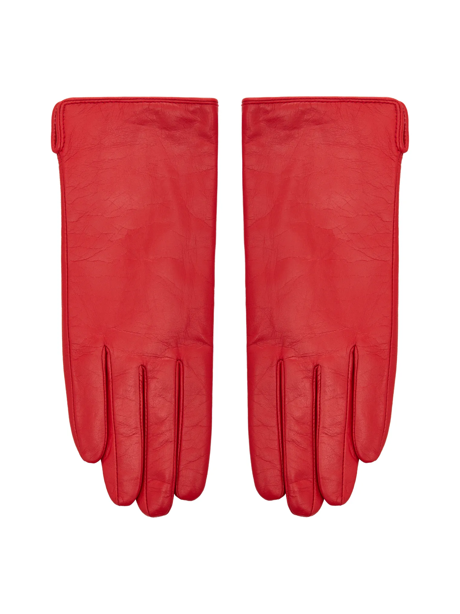 Перчатки из кожи вишнёвого цвета фото 1