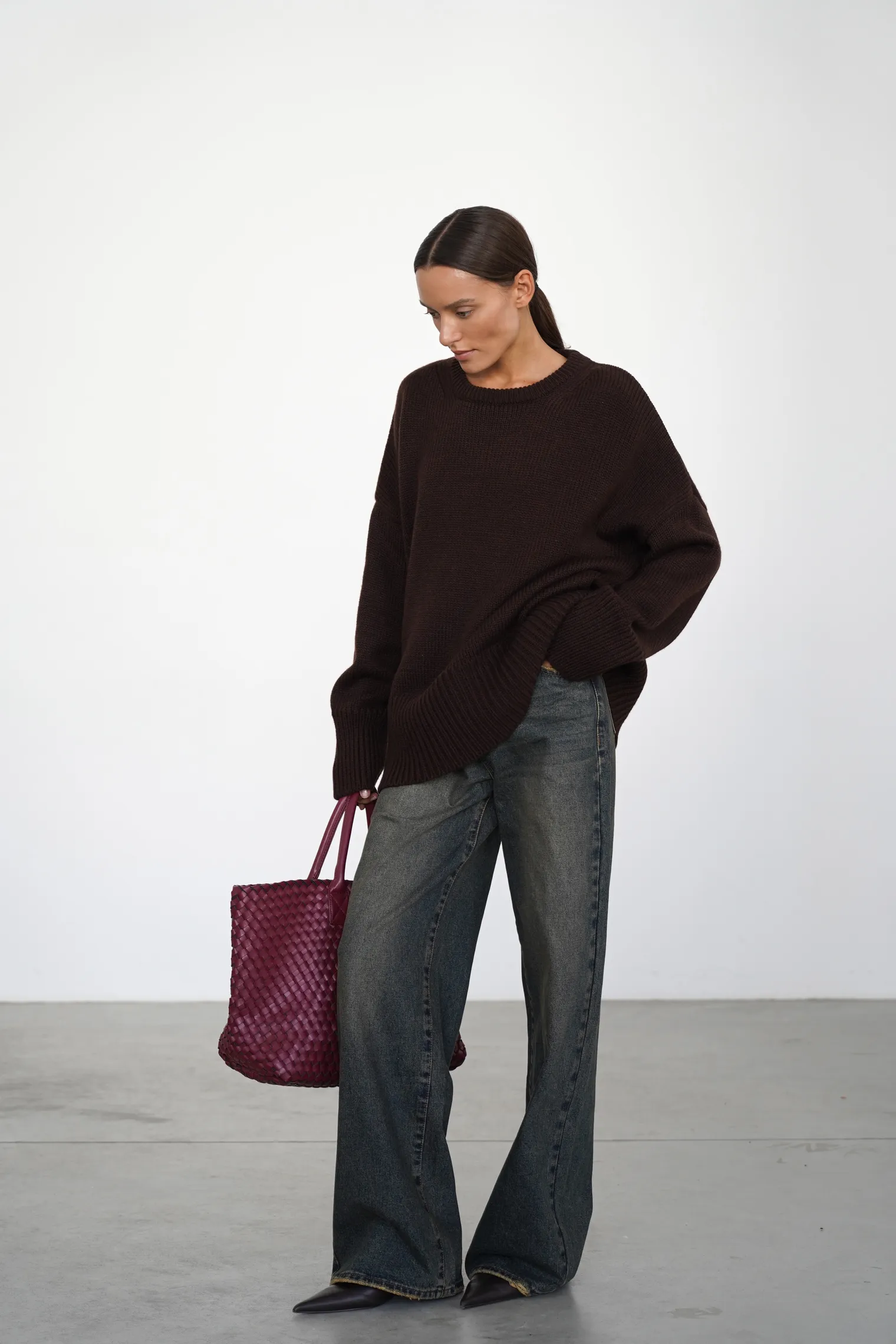 Джинсы свободного кроя в винтажном стиле синего цвета фото 6