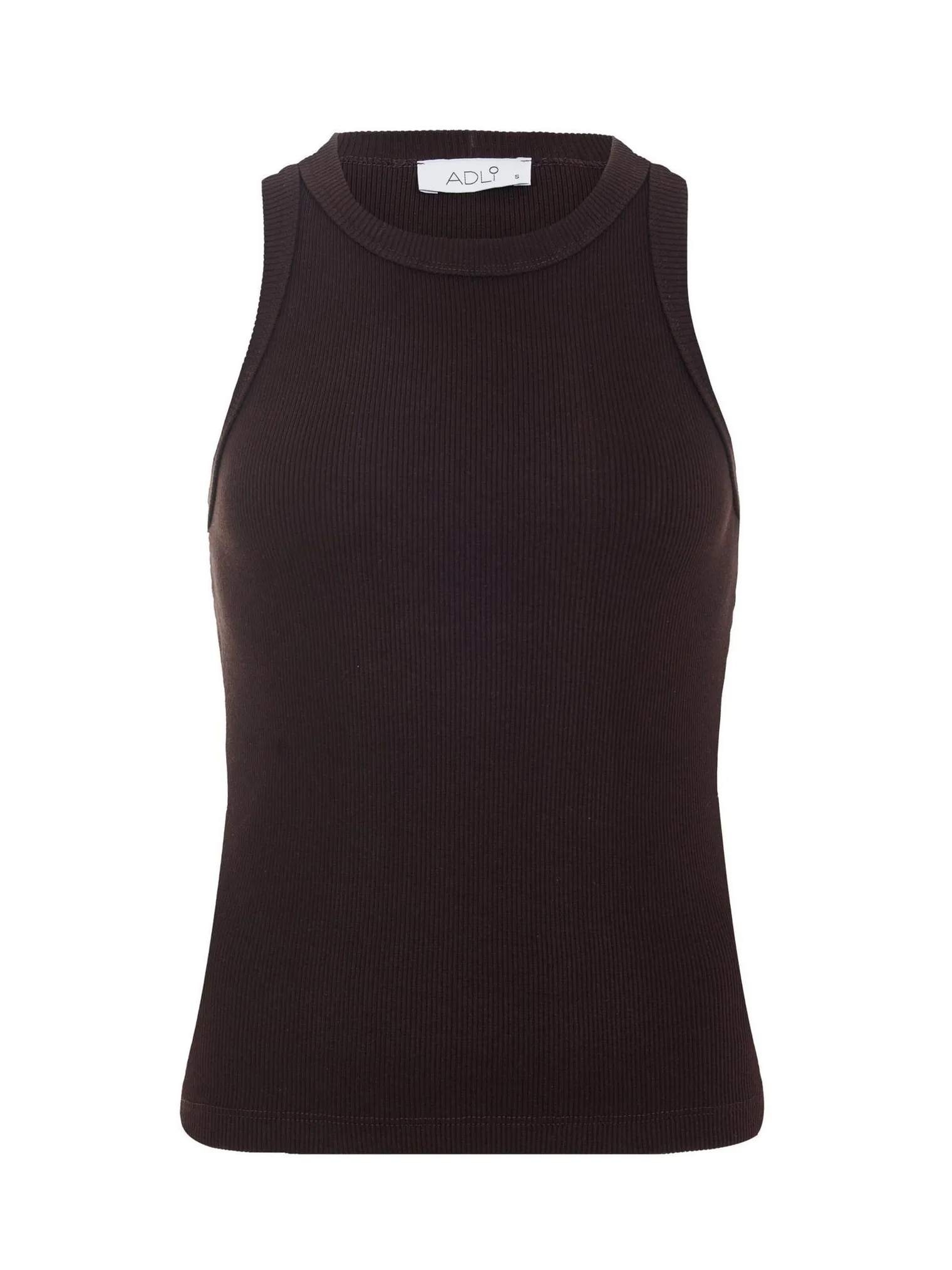 Майка в рубчик цвета горький шоколад фото 8