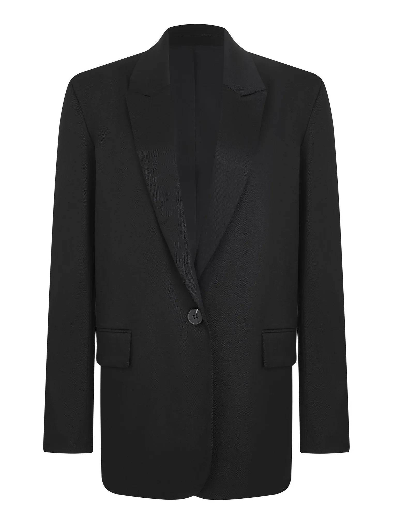 Однобортный жакет с накладными карманами чёрного цвета фото 1