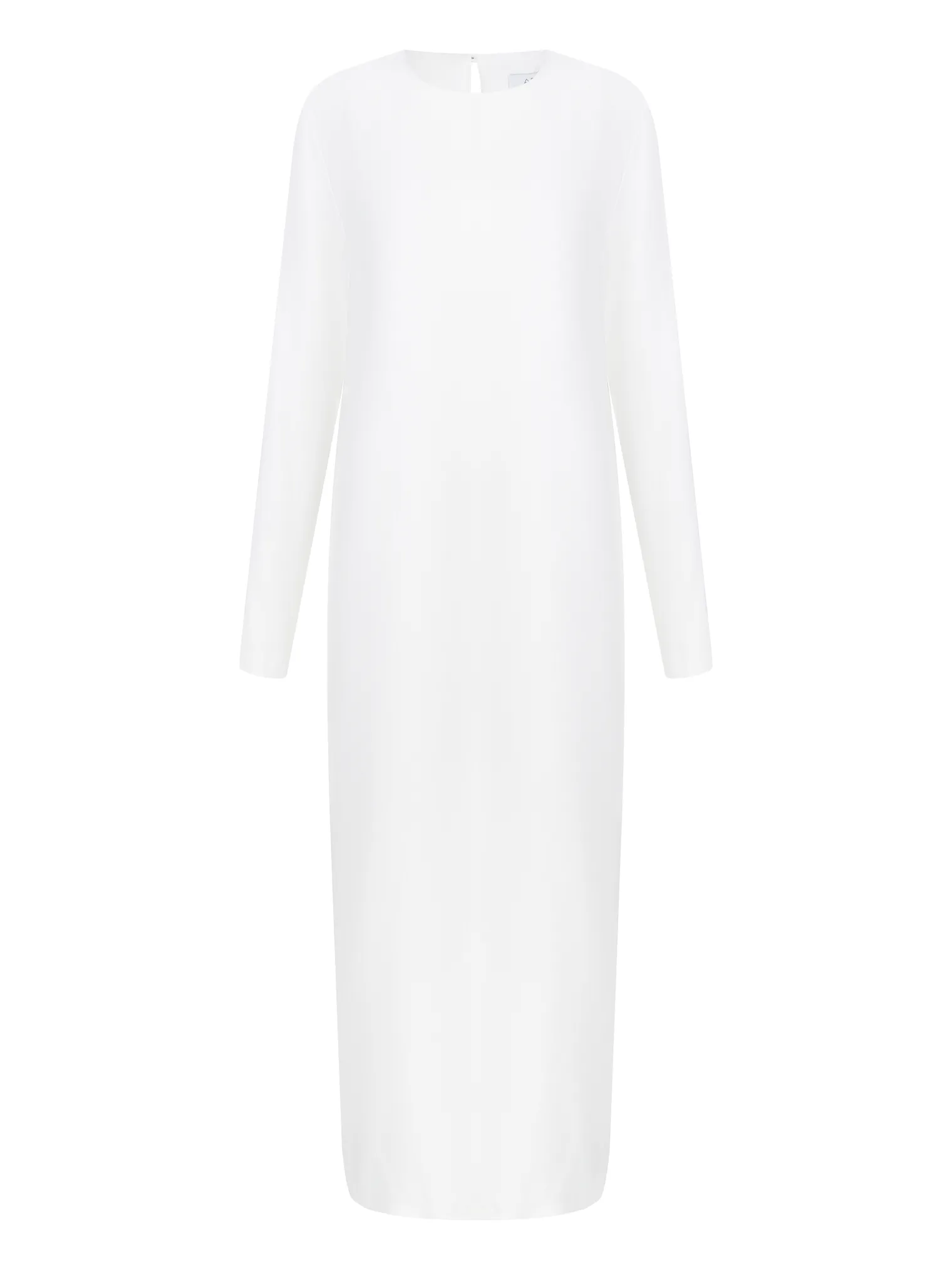 Платье прямого кроя из струящейся ткани белого цвета фото 1