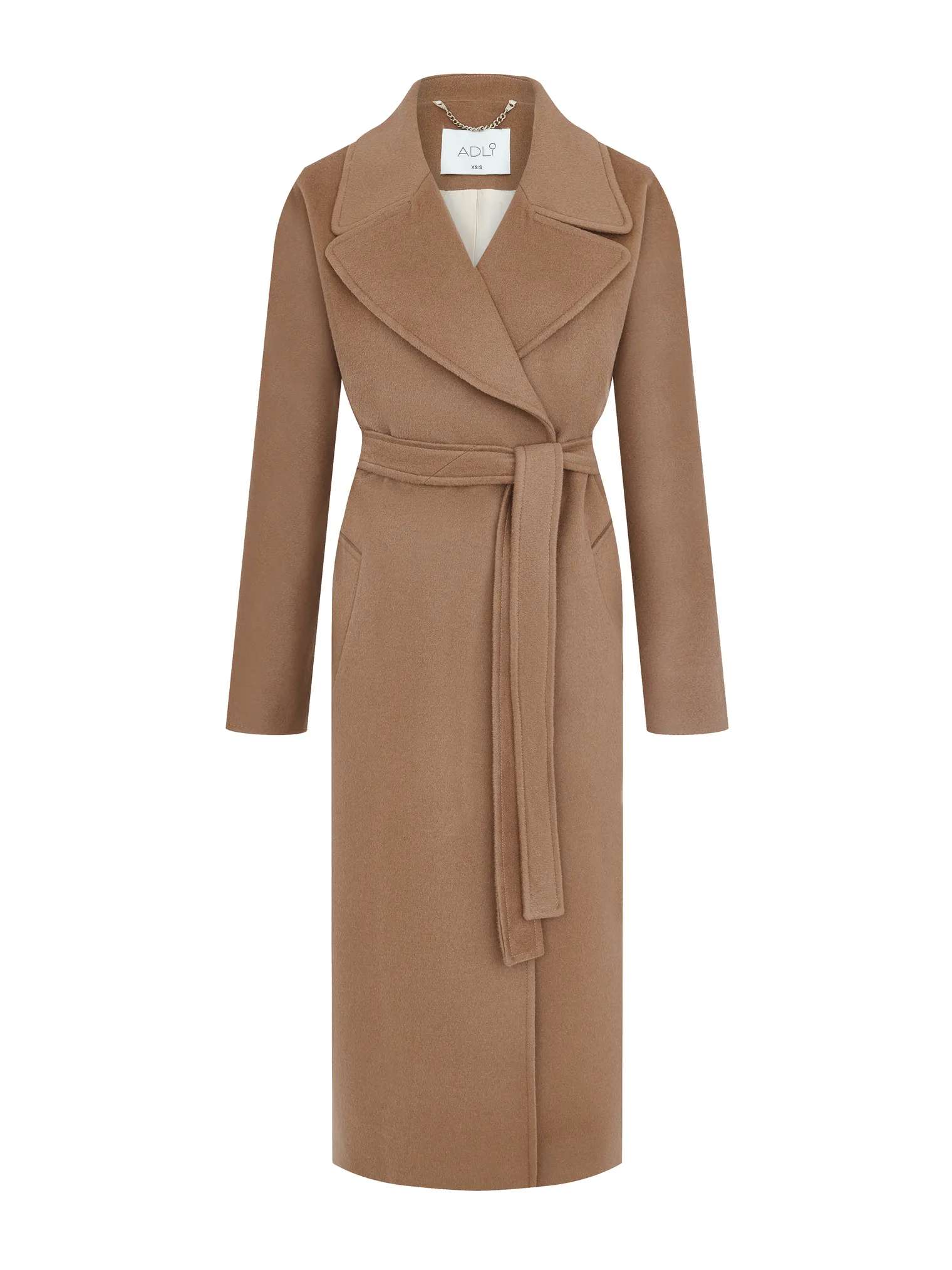 Пальто-халат с цельнокройным рукавом бежевого цвета фото 1