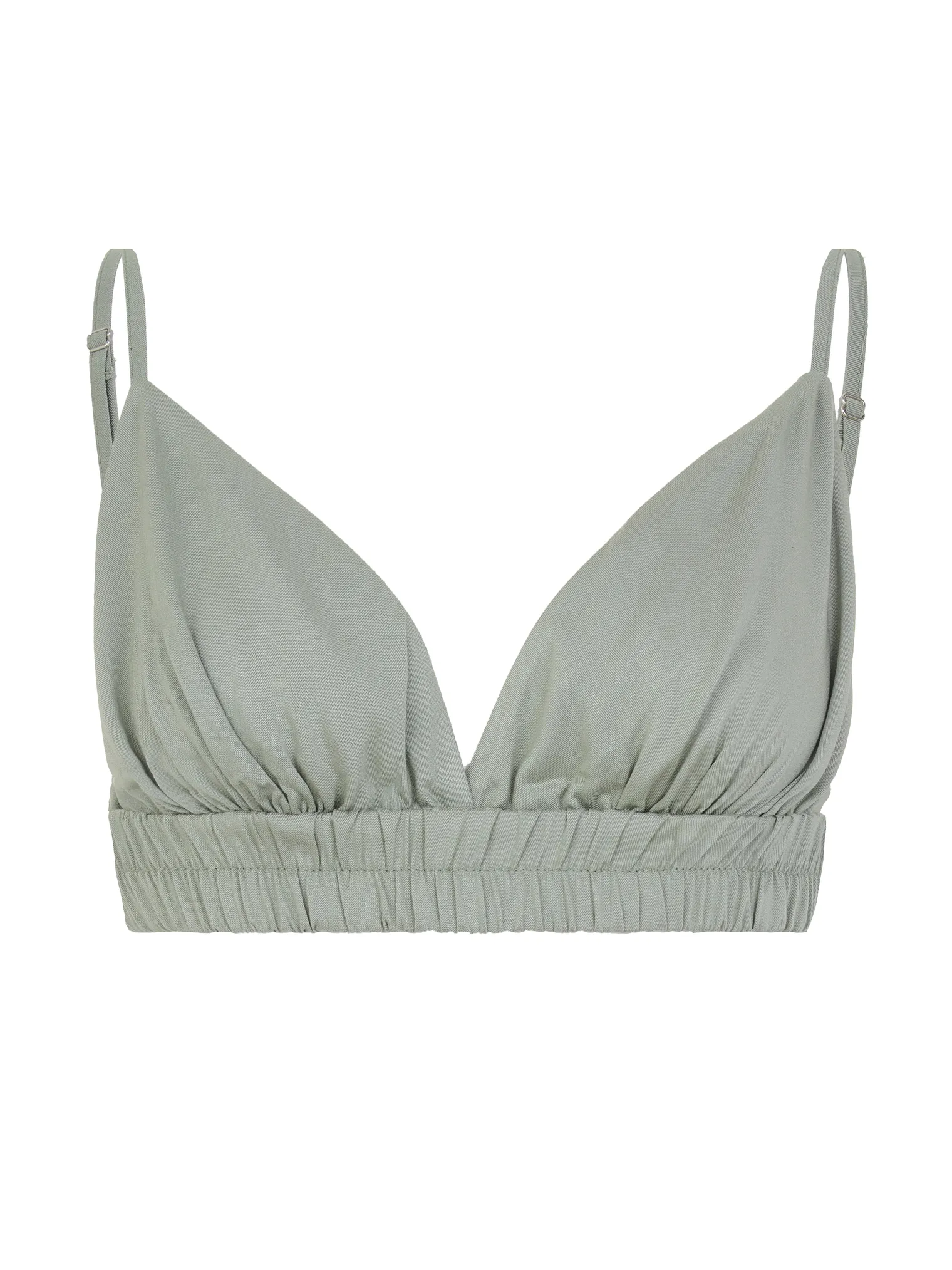 Топ на регулируемых бретелях с завязками оливкового цвета фото 1