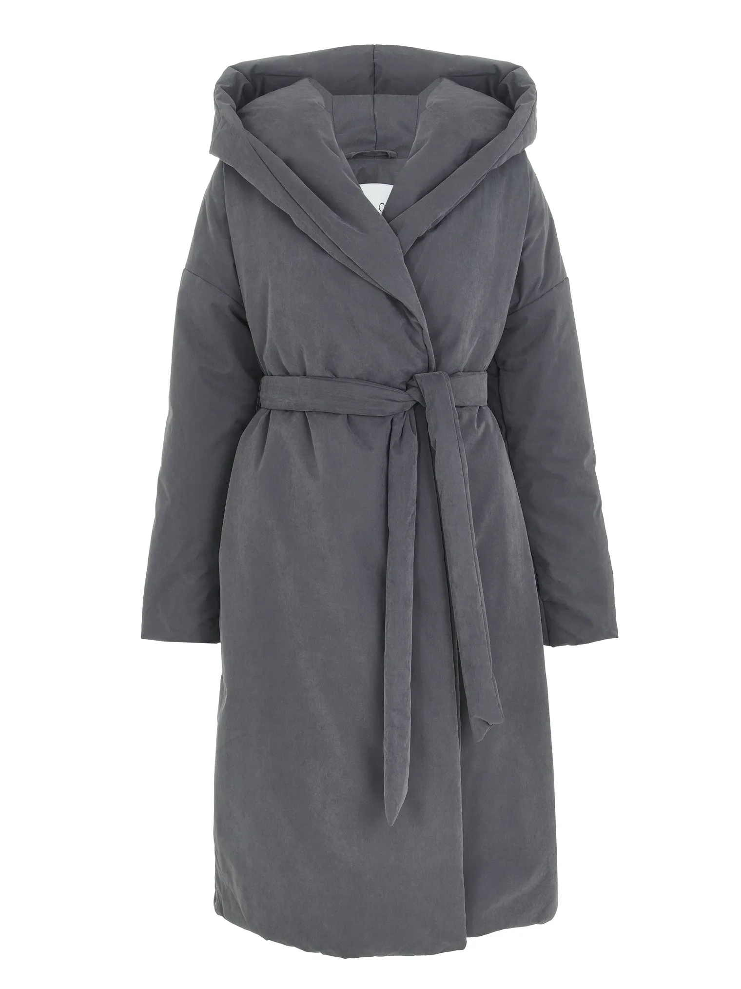 Пальто-одеяло с капюшоном графитового цвета фото 1