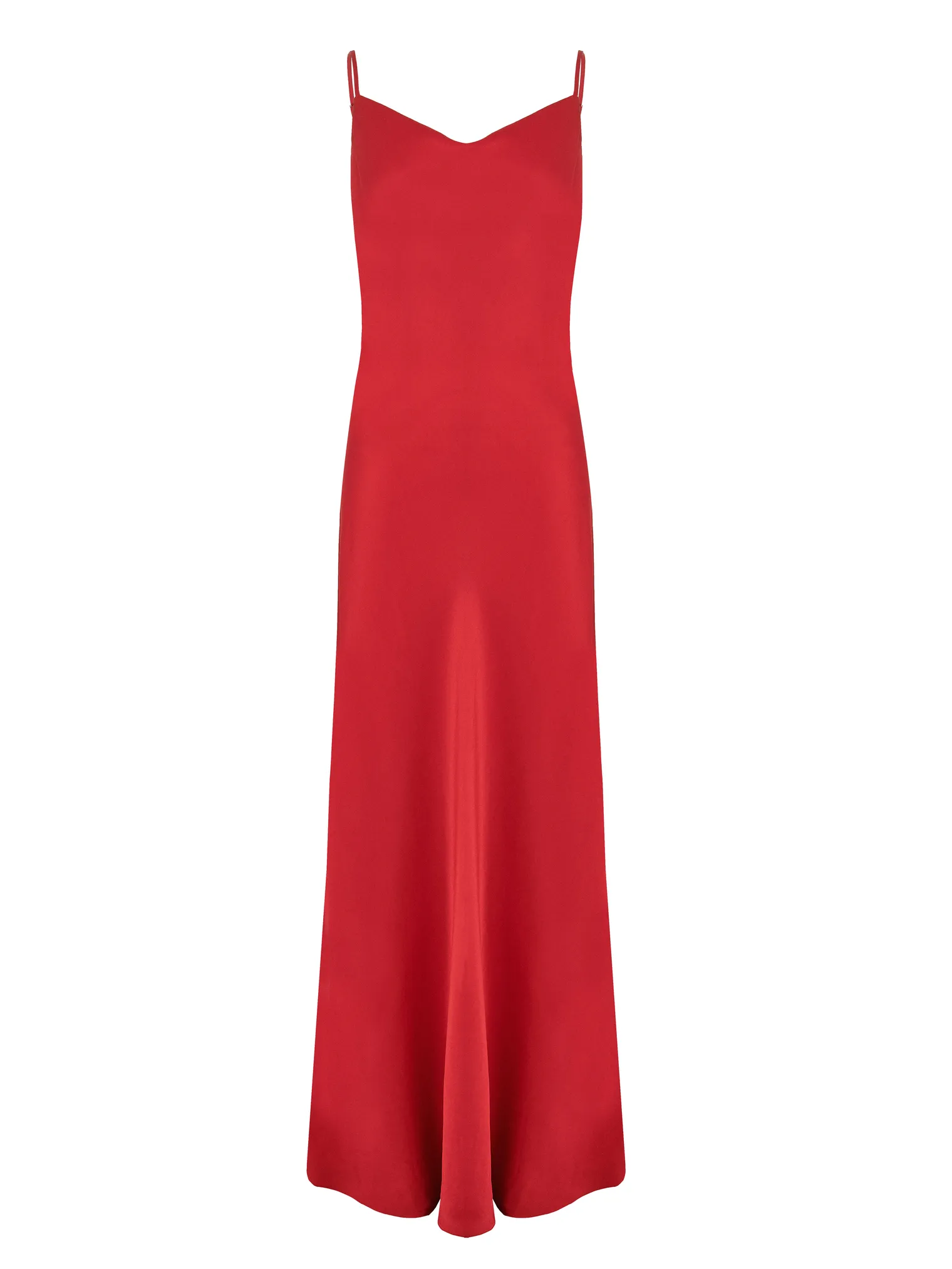 Платье-комбинация из струящейся ткани красного цвета фото 1