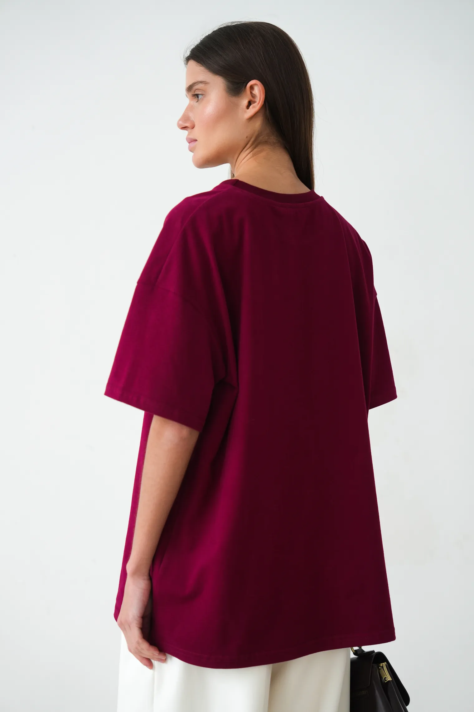 Футболка мужского кроя цвета марсала фото 4