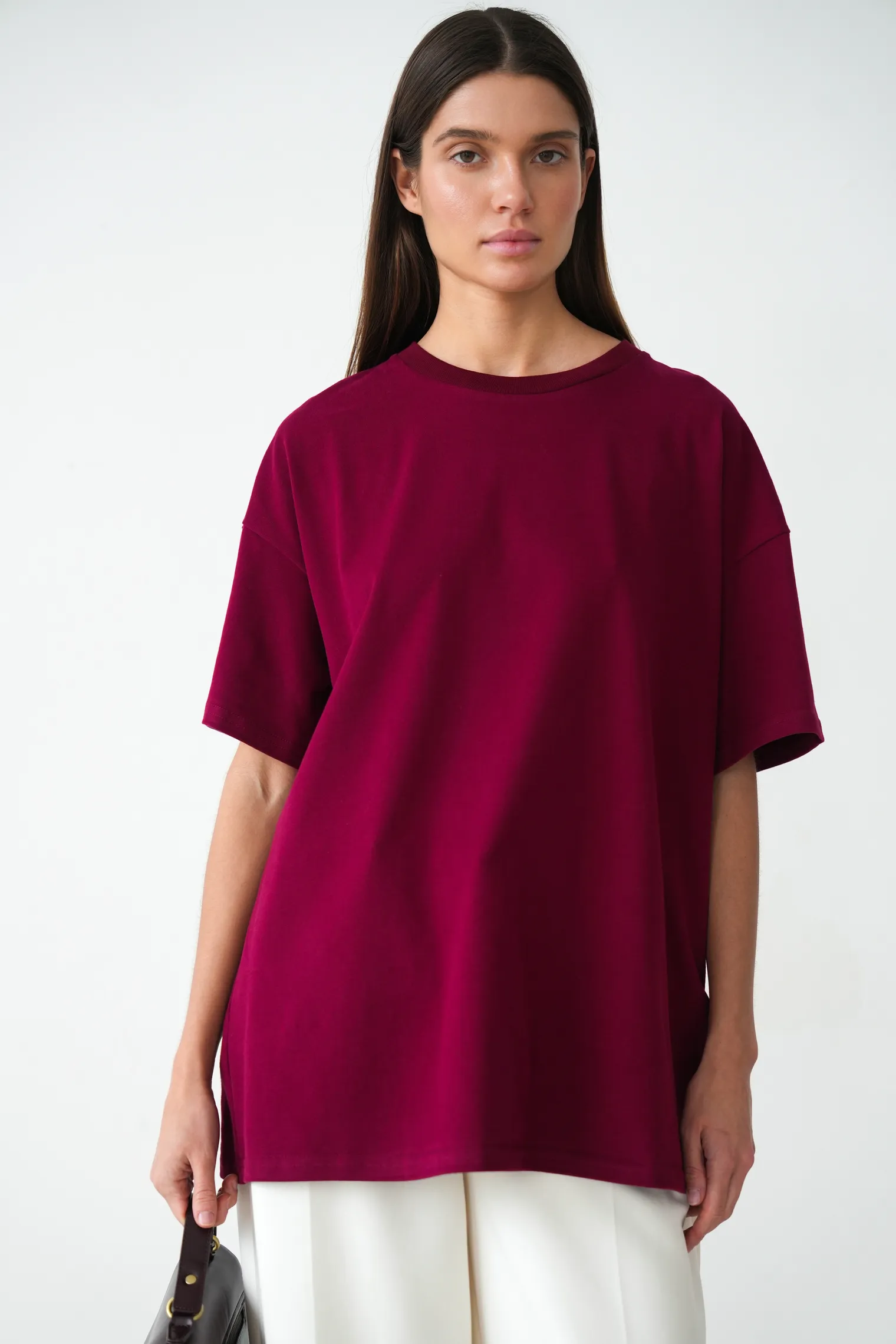 Футболка мужского кроя цвета марсала фото 6