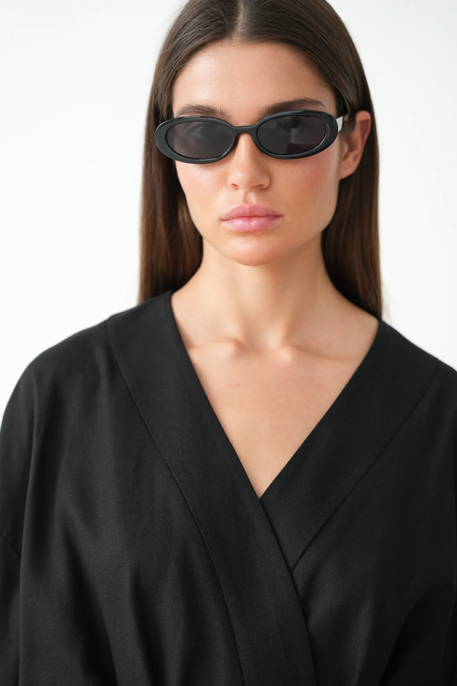 Кимоно с поясом чёрного цвета фото 7