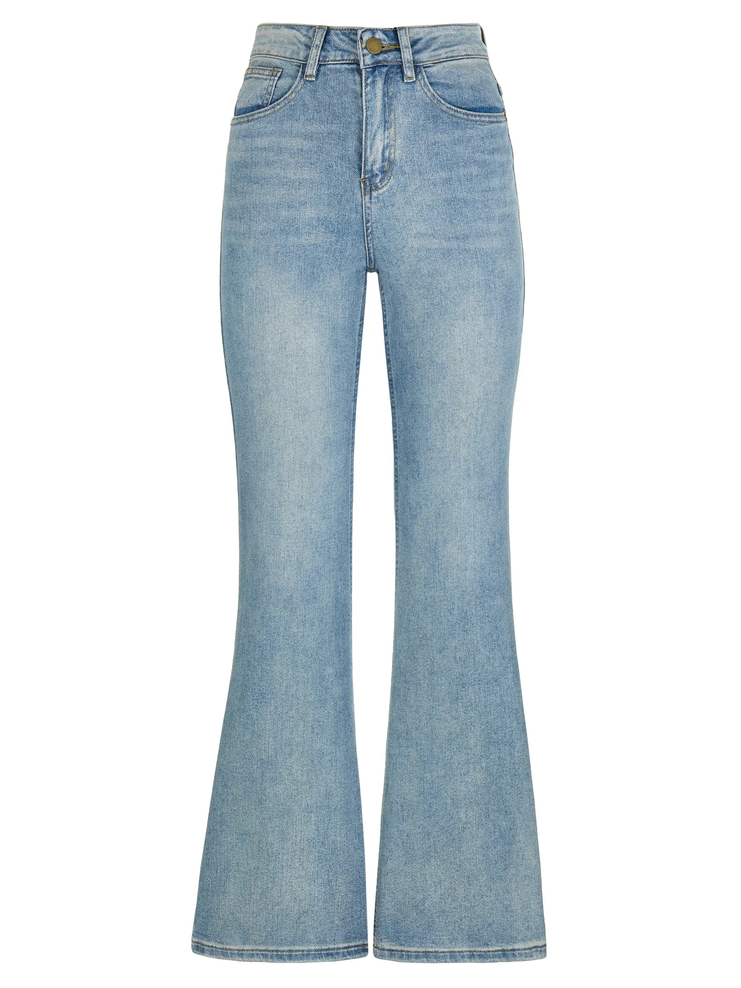 Джинсы клёш голубого цвета фото 8