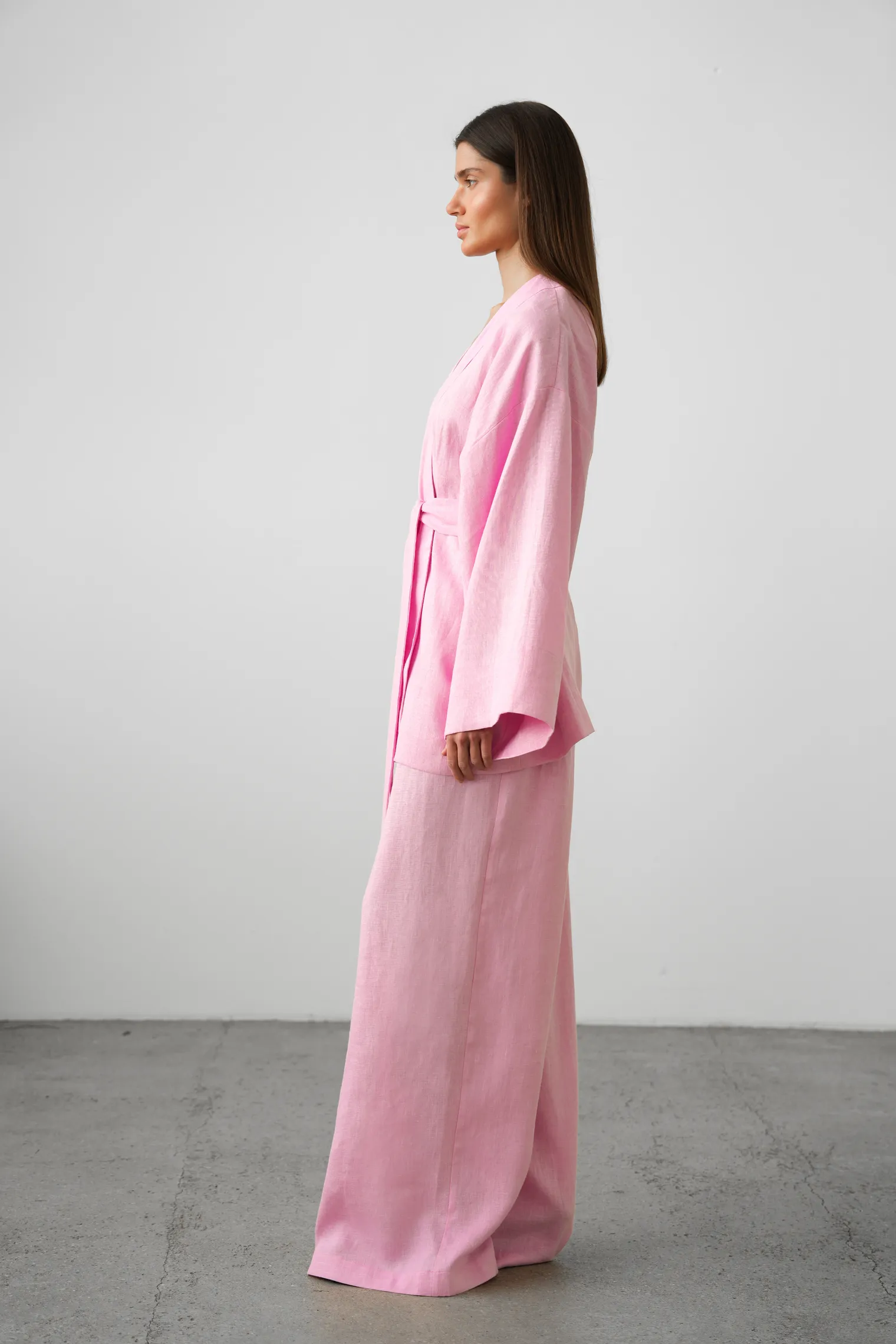 Кимоно с поясом цвета пион фото 5