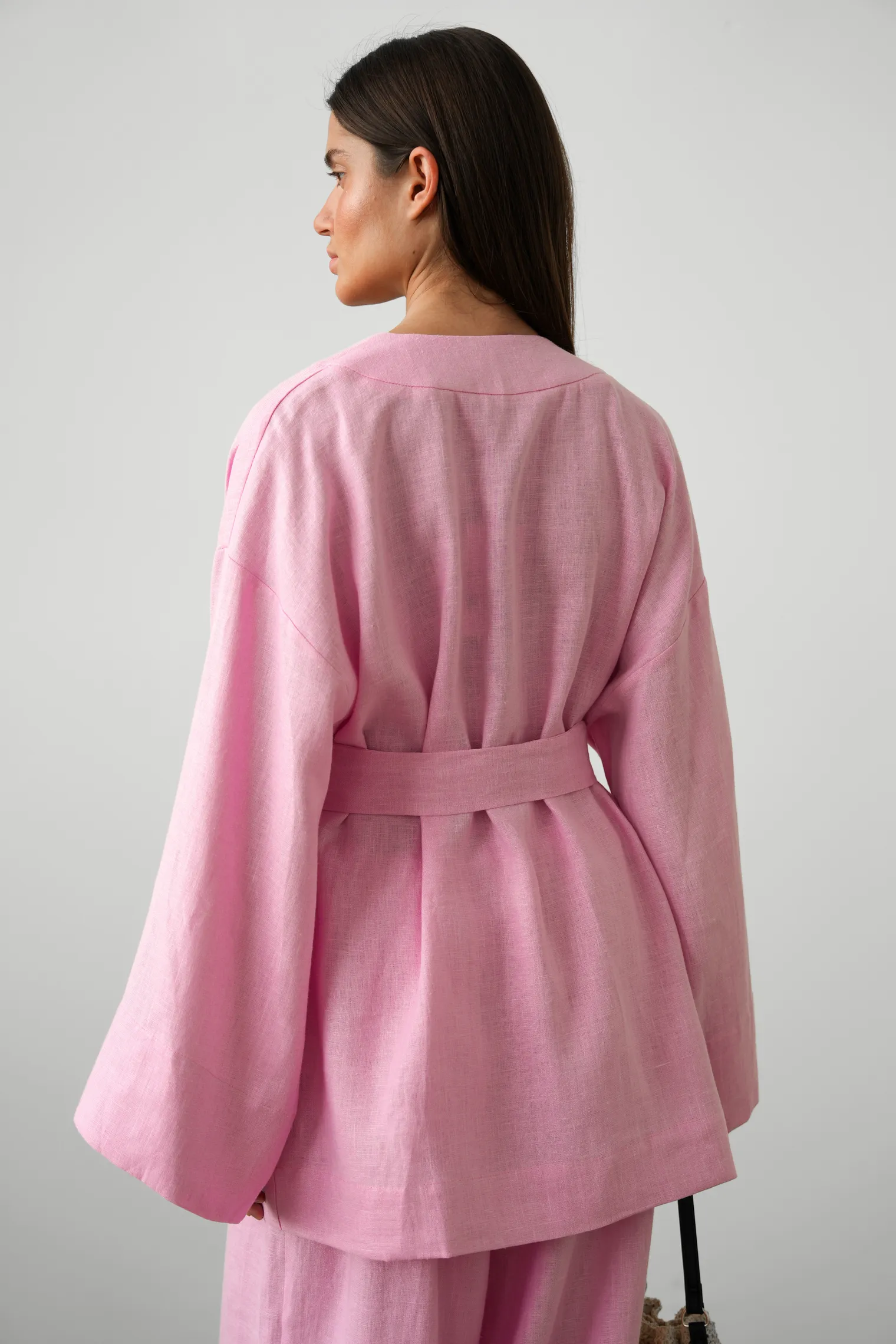 Кимоно с поясом цвета пион фото 4