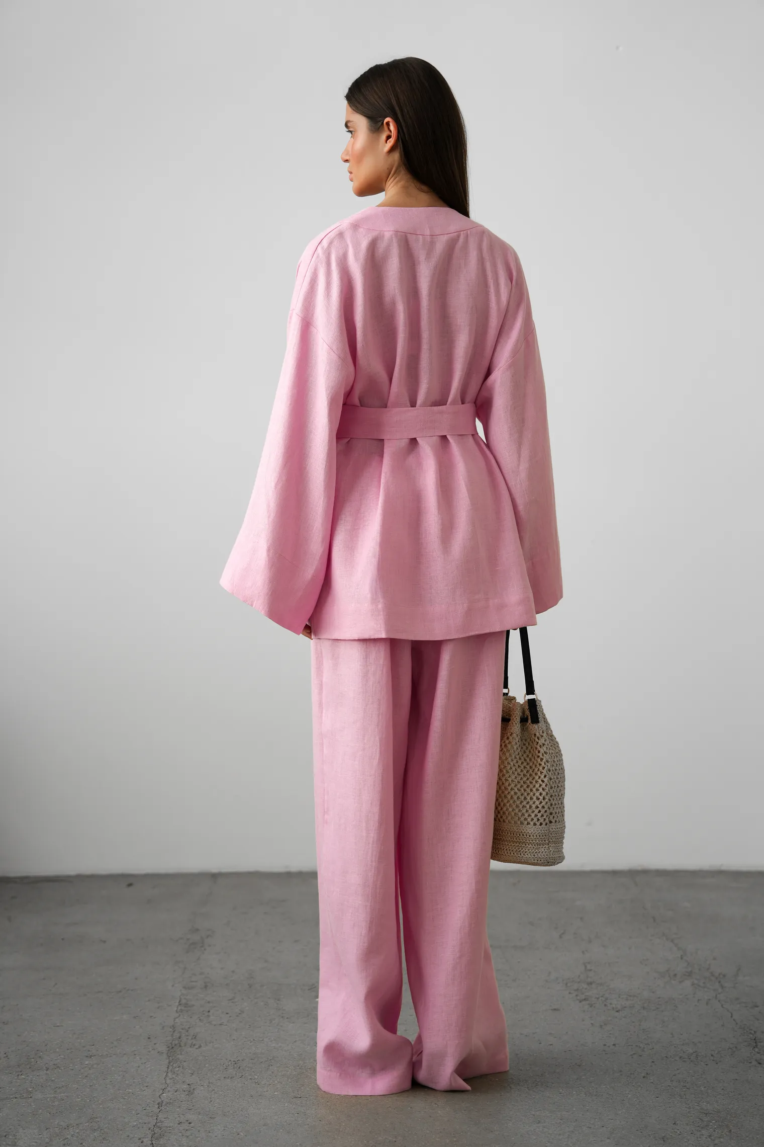 Кимоно с поясом цвета пион фото 6