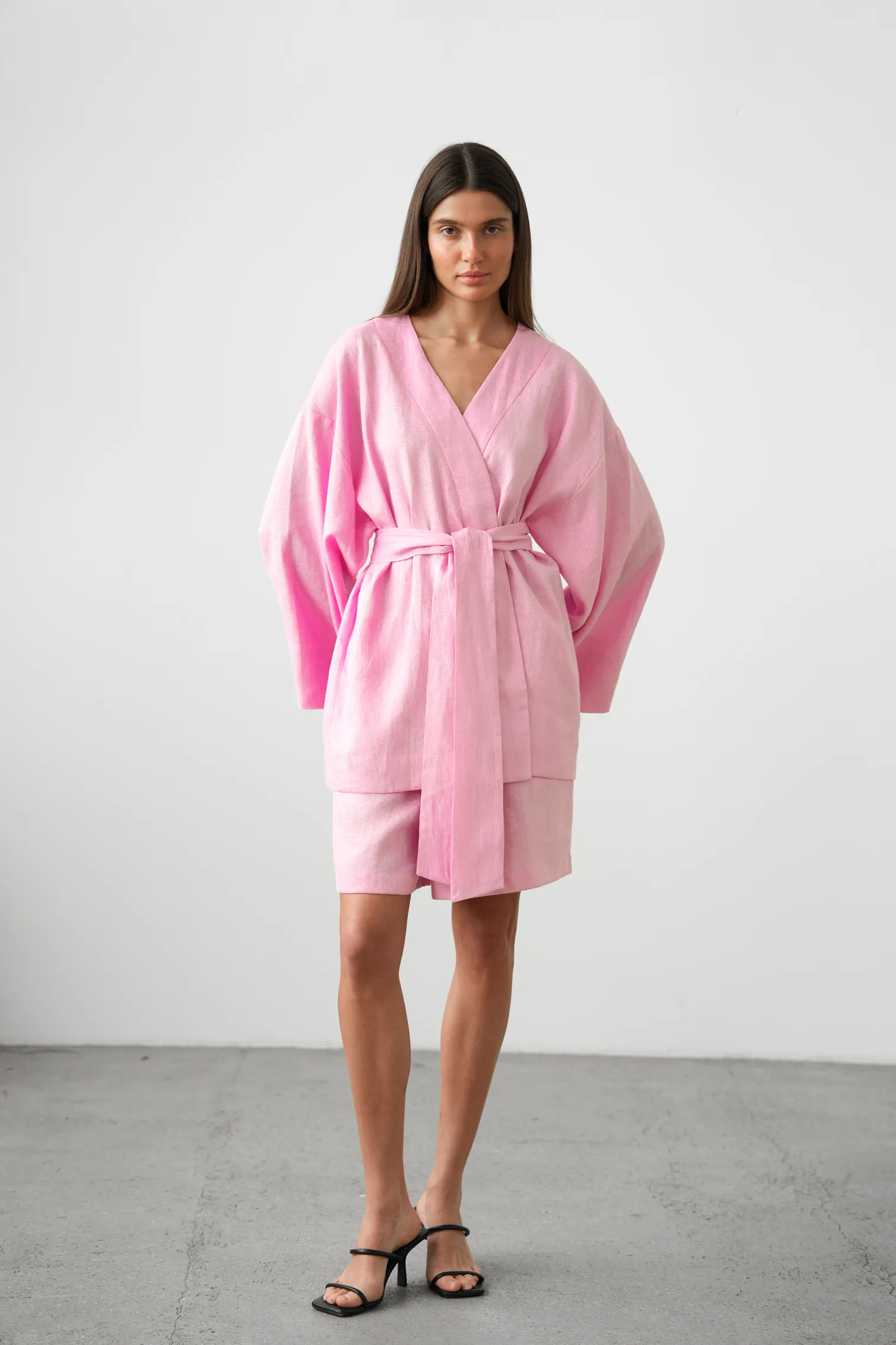 Кимоно с поясом цвета пион фото 8