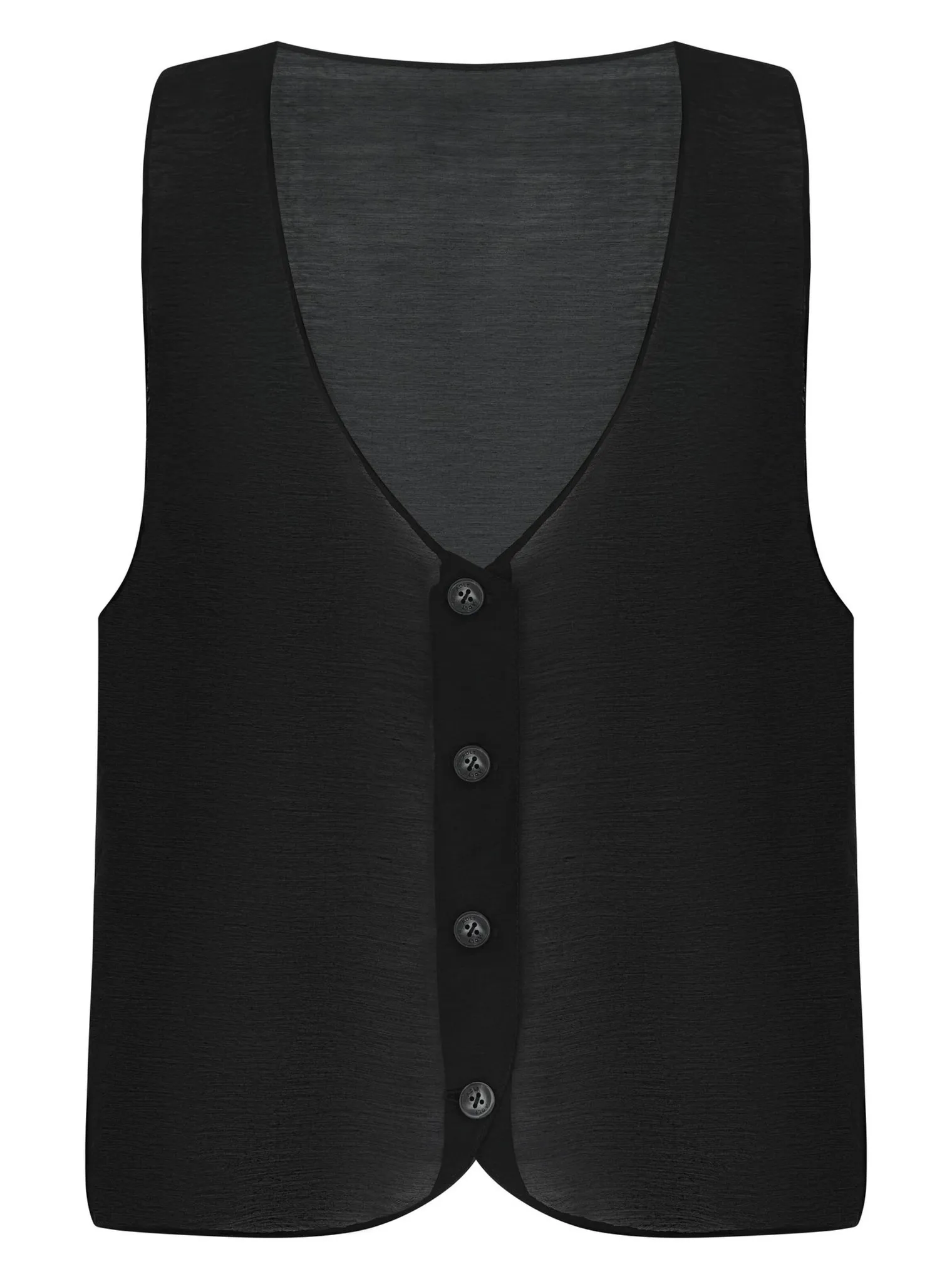 Жилет из прозрачной ткани чёрного цвета фото 9