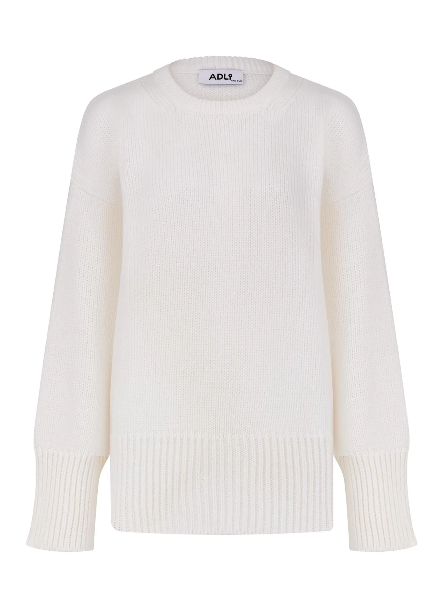 Джемпер крупной вязки с низким воротником молочного цвета фото 8