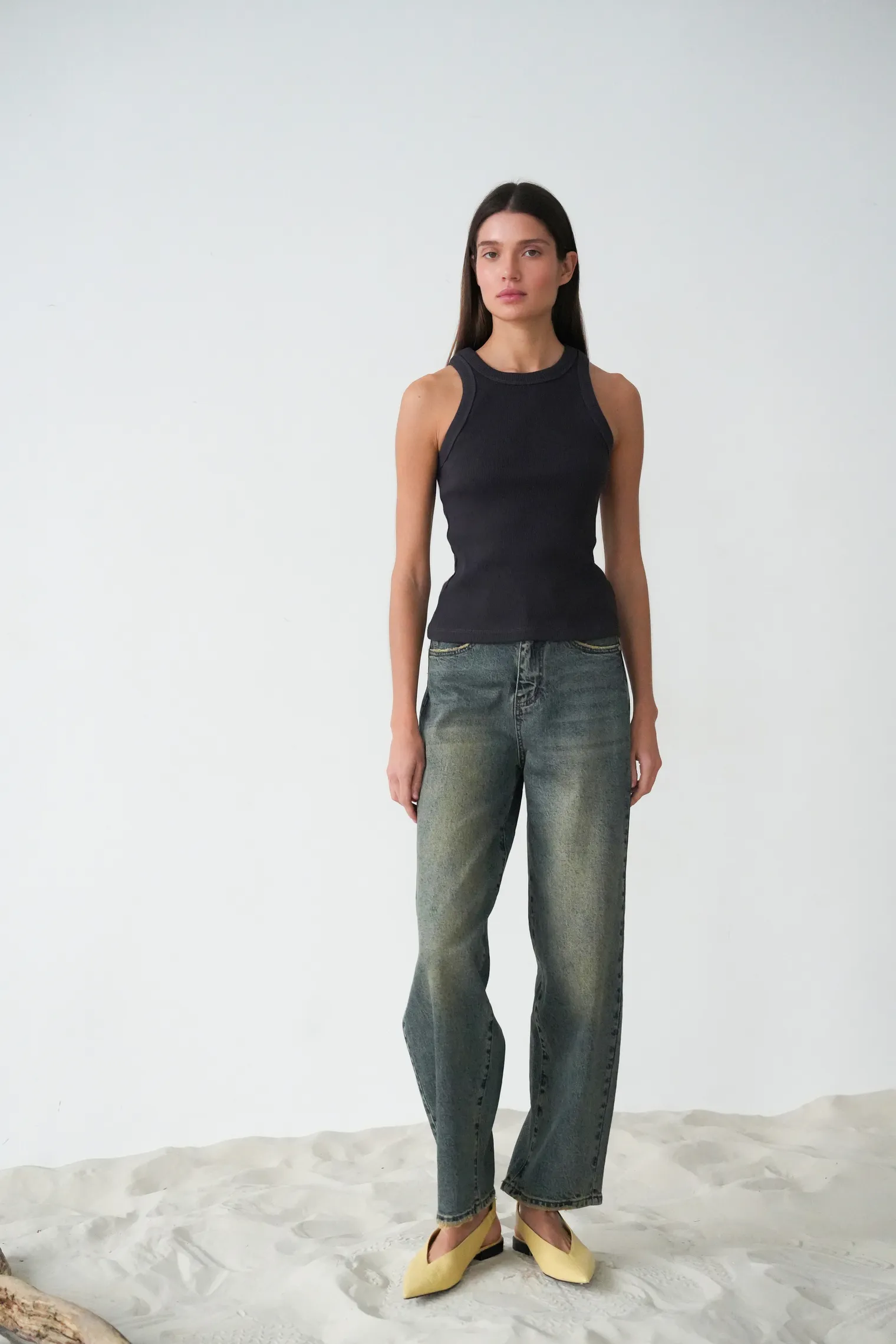 Майка в рубчик графитового цвета фото 6