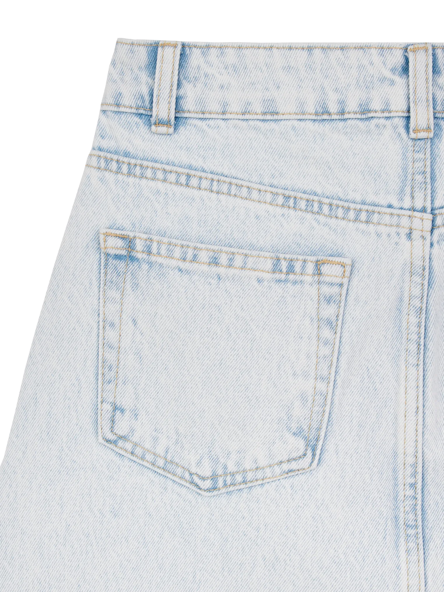 Юбка миди джинсовая в цвете голубая варка фото 2