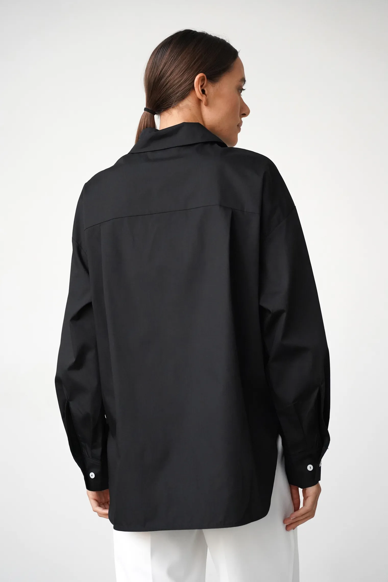 Рубашка свободного кроя чёрного цвета фото 4