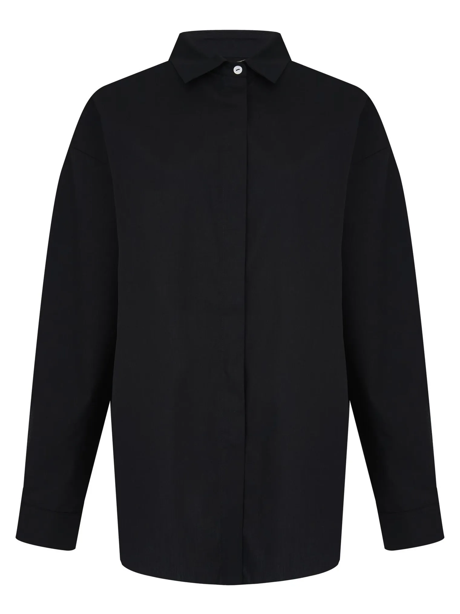 Рубашка свободного кроя чёрного цвета фото 8