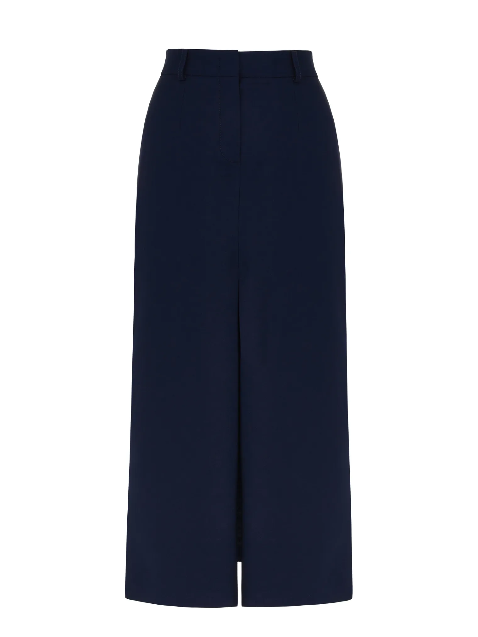 Юбка с разрезом прямого кроя тёмно-синего цвета фото 8