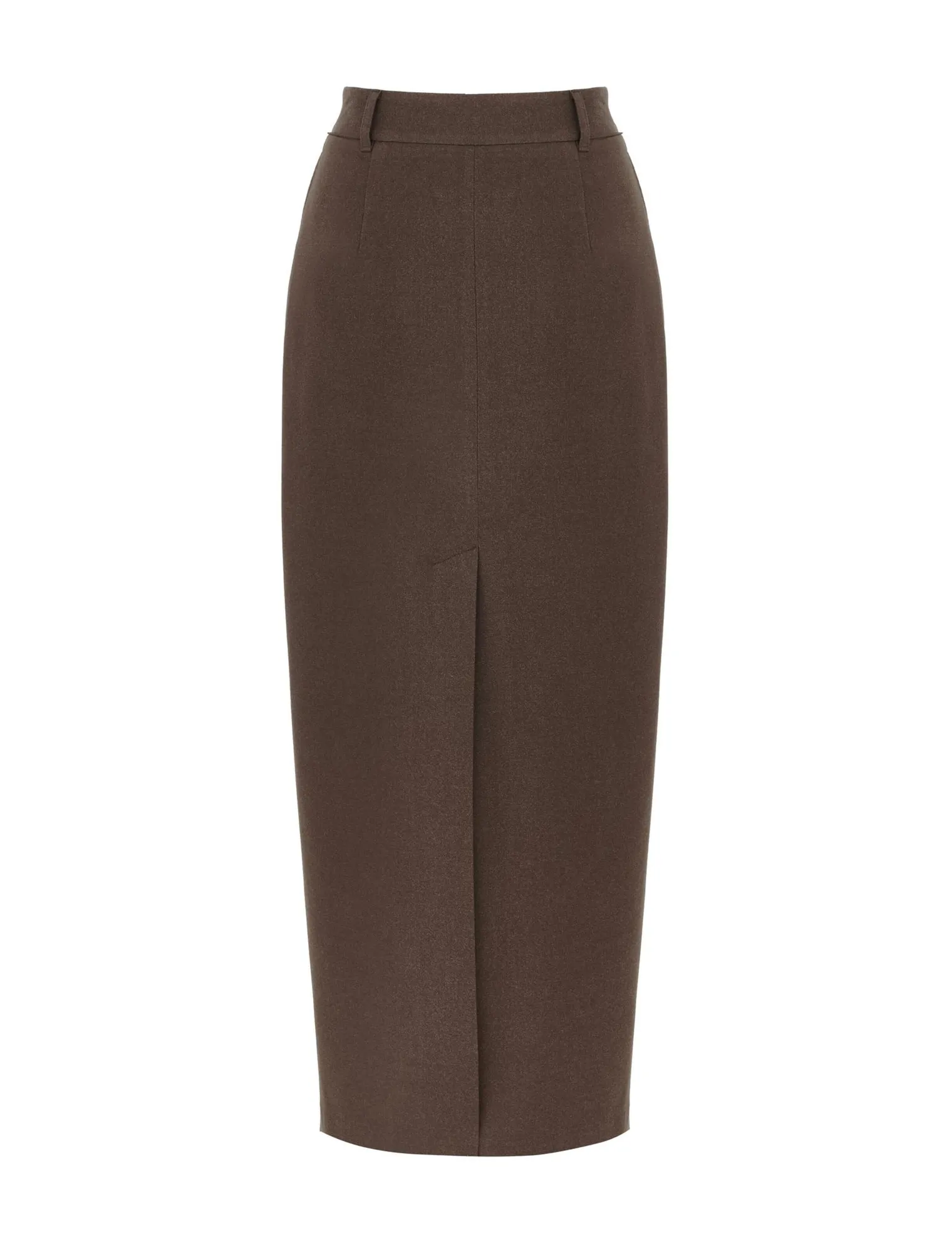 Юбка макси из шерсти шоколадного цвета фото 8