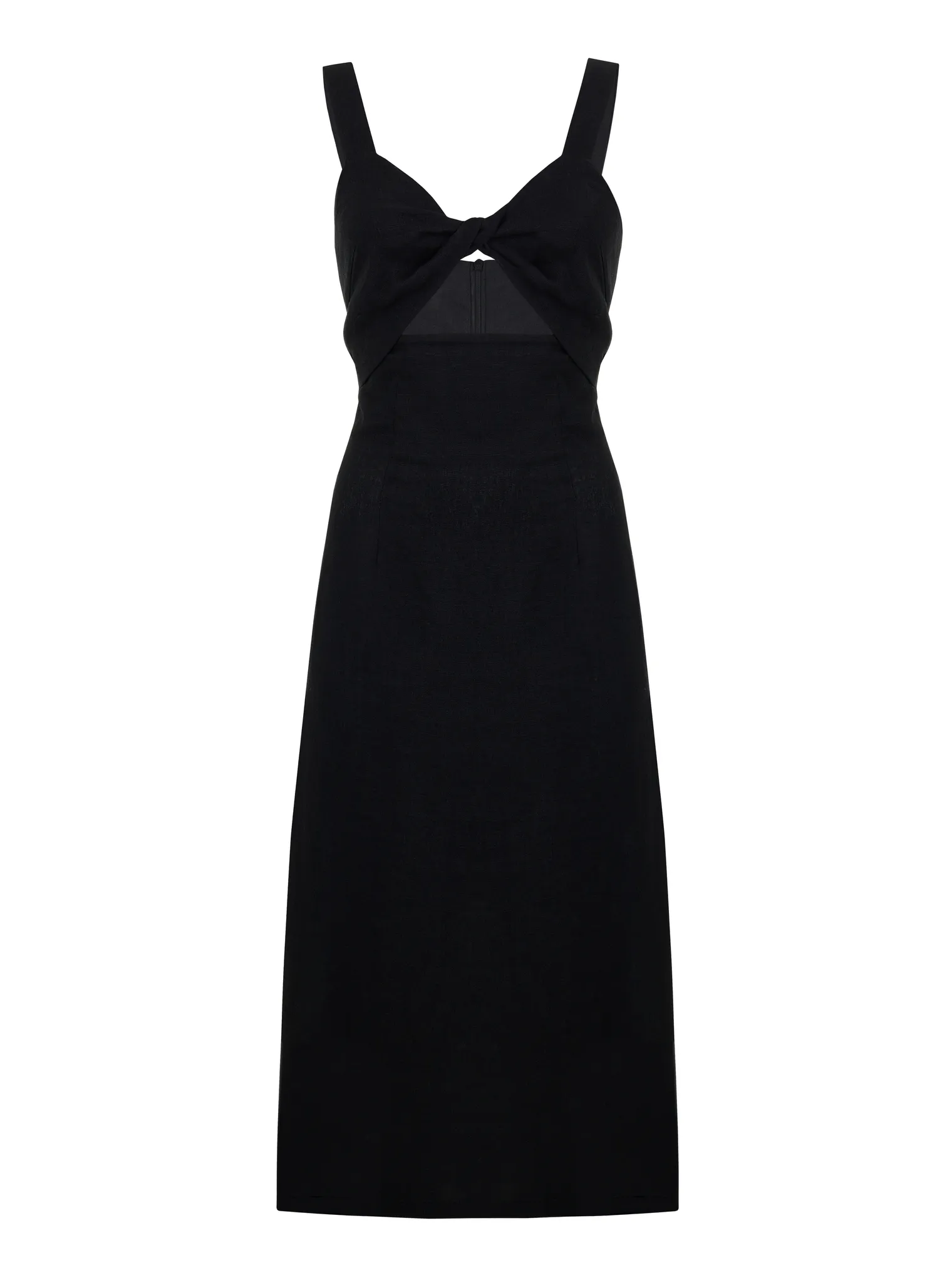 Платье на бретелях изо льна чёрного цвета фото 8