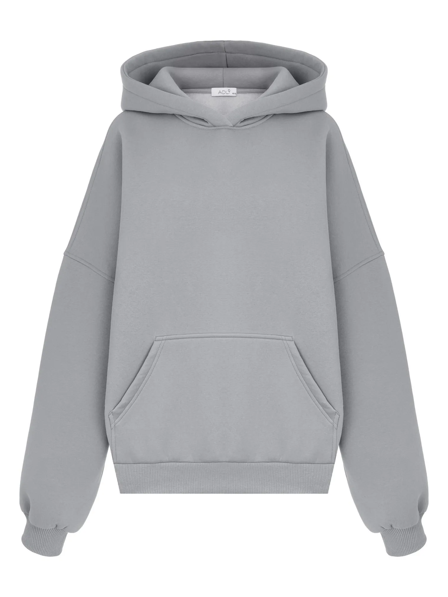 Худи свободного кроя с капюшоном пепельного цвета фото 7