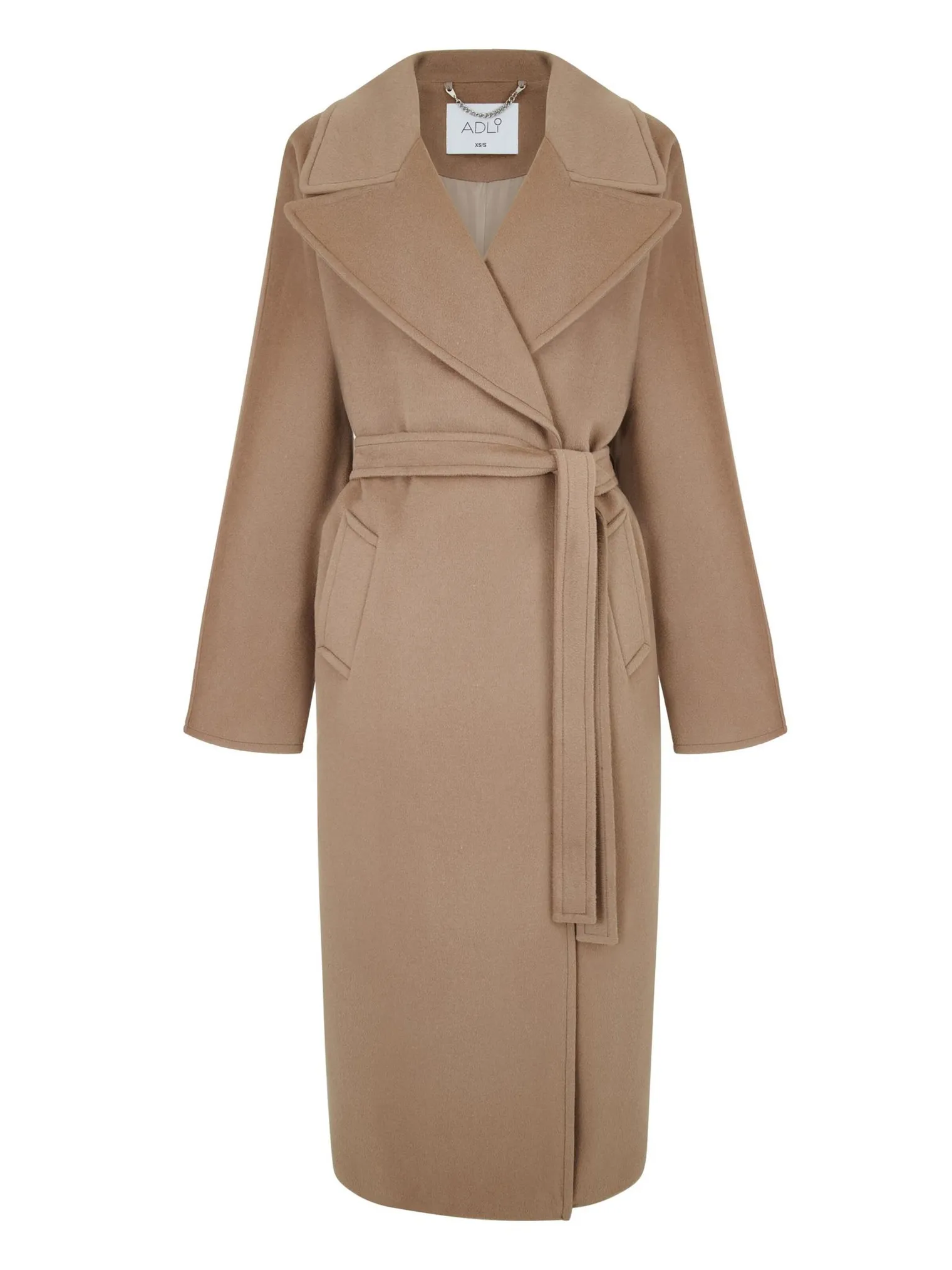 Пальто-халат с цельнокройным рукавом миндального цвета фото 8