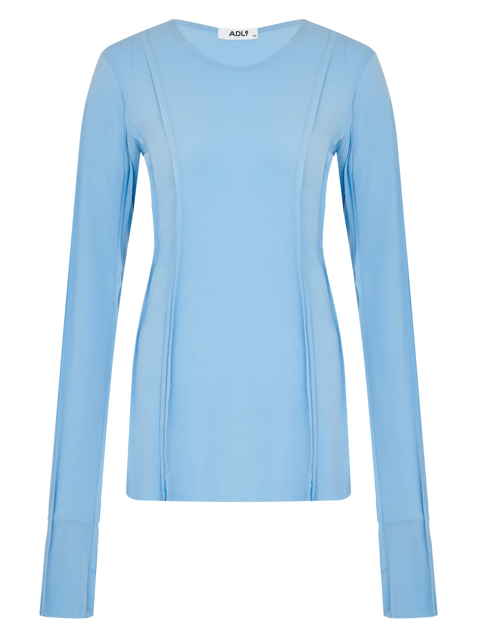 Лонгслив с удлинённым рукавом небесного цвета фото 9