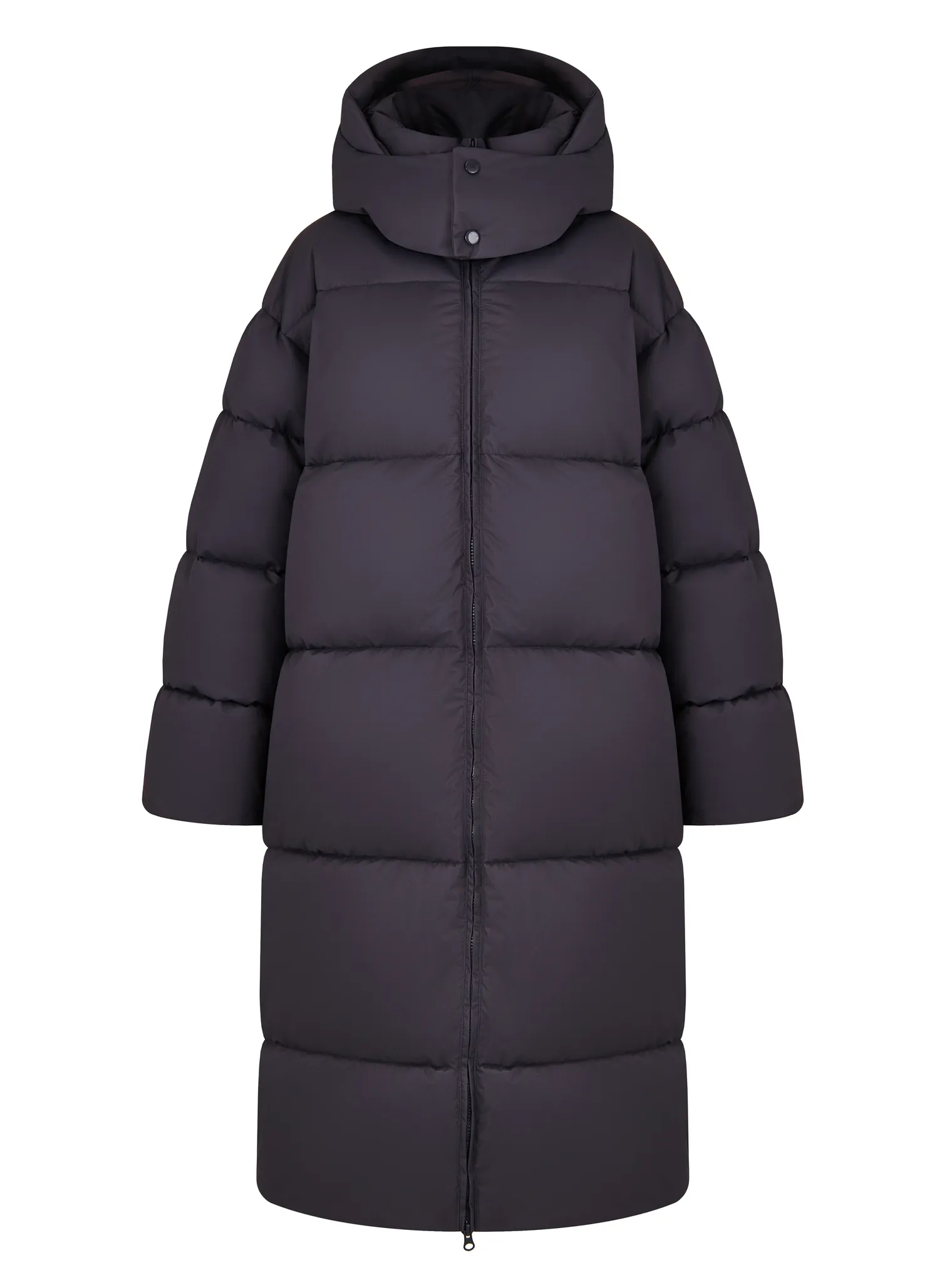 Пуховик стёганный с капюшоном графитового цвета фото 8