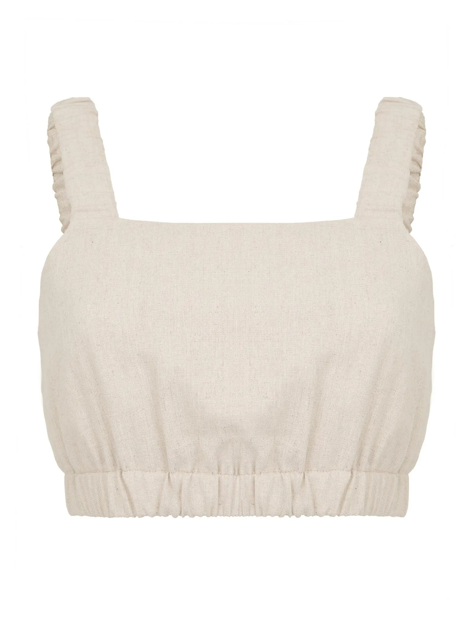 Топ на бретелях цвета лён фото 8