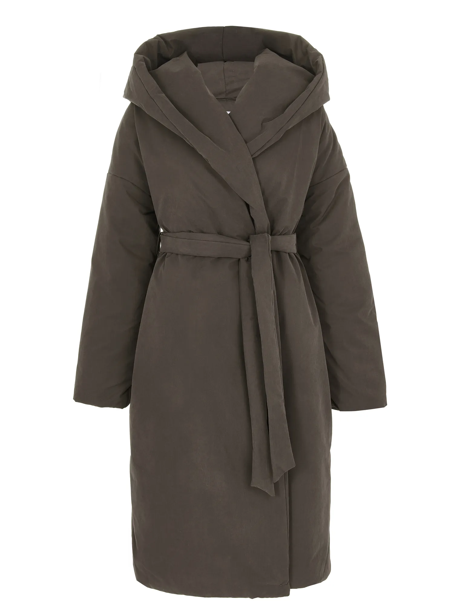 Пальто-одеяло с капюшоном шоколадного цвета фото 1