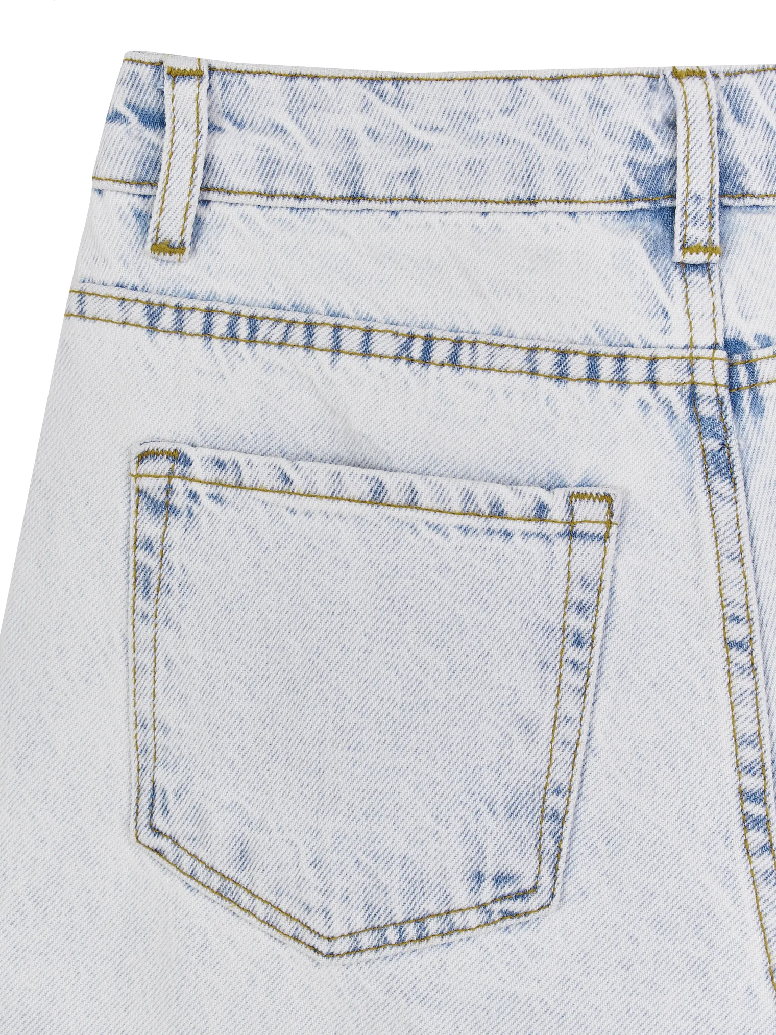 Джинсы широкого кроя с завышенной талией цвета светло-голубая варка фото 2