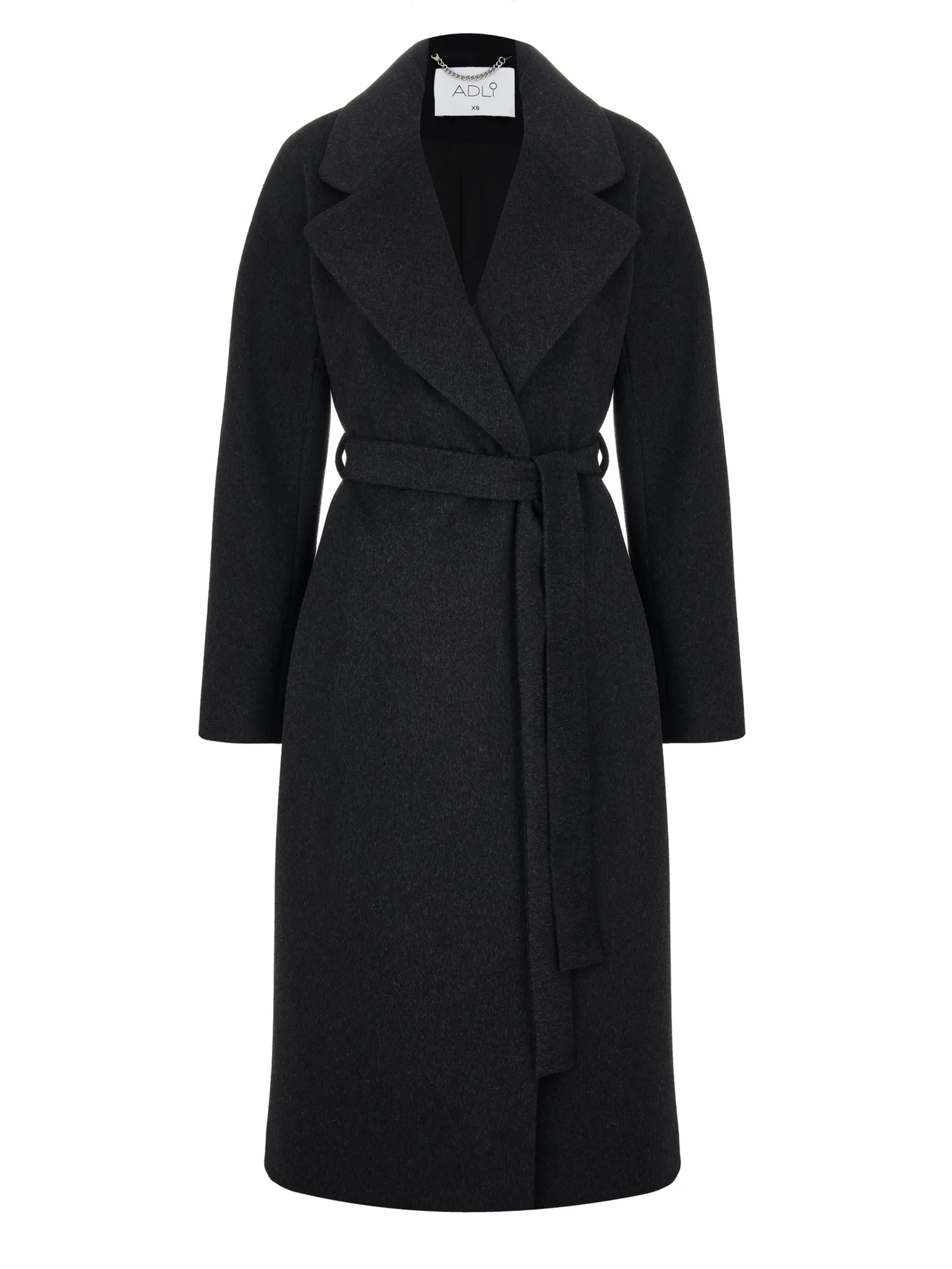 Пальто-халат с поясом графитового цвета фото 9